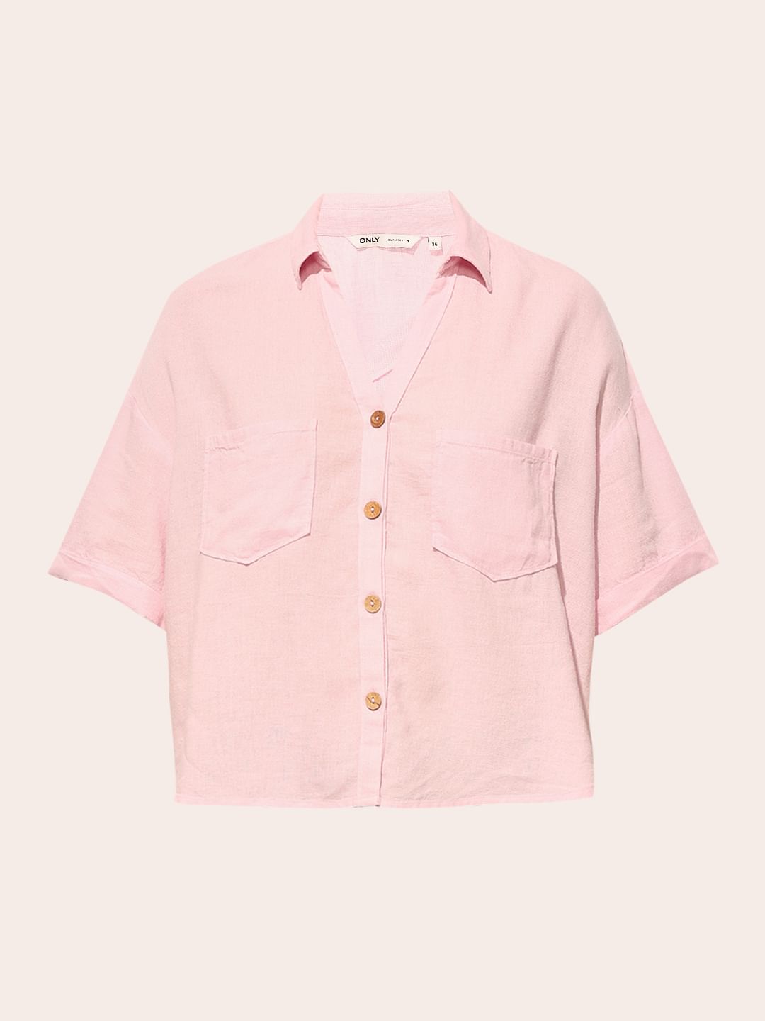 Pink Linen Oversized Shirt