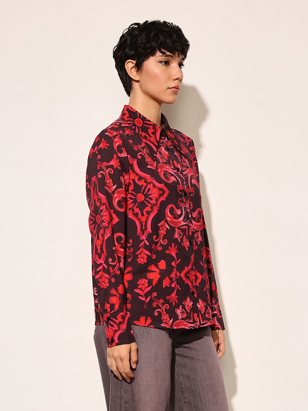 Black Abstract Print Shirt