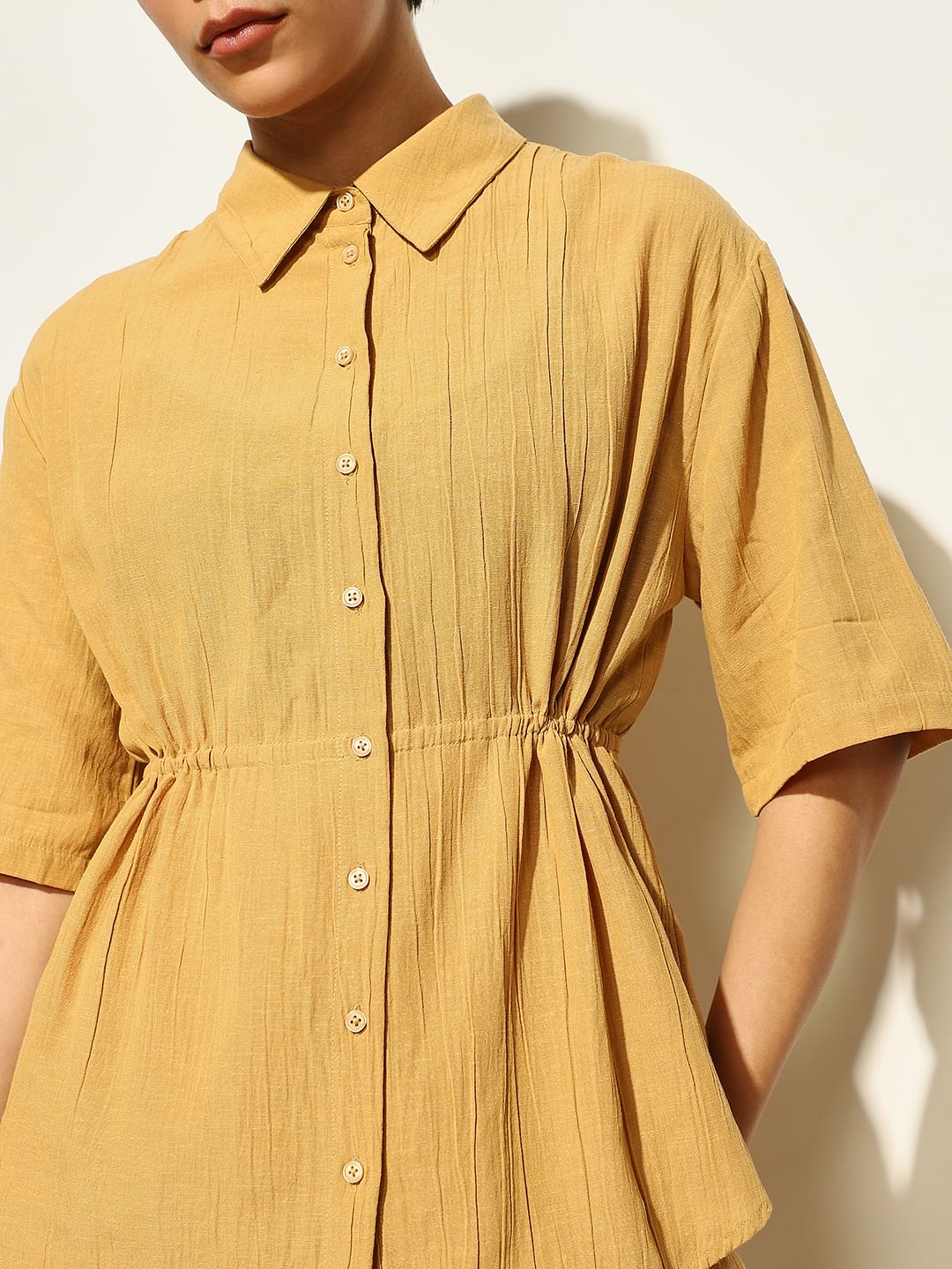 Mustard Cotton Co-Ord Set Shirt