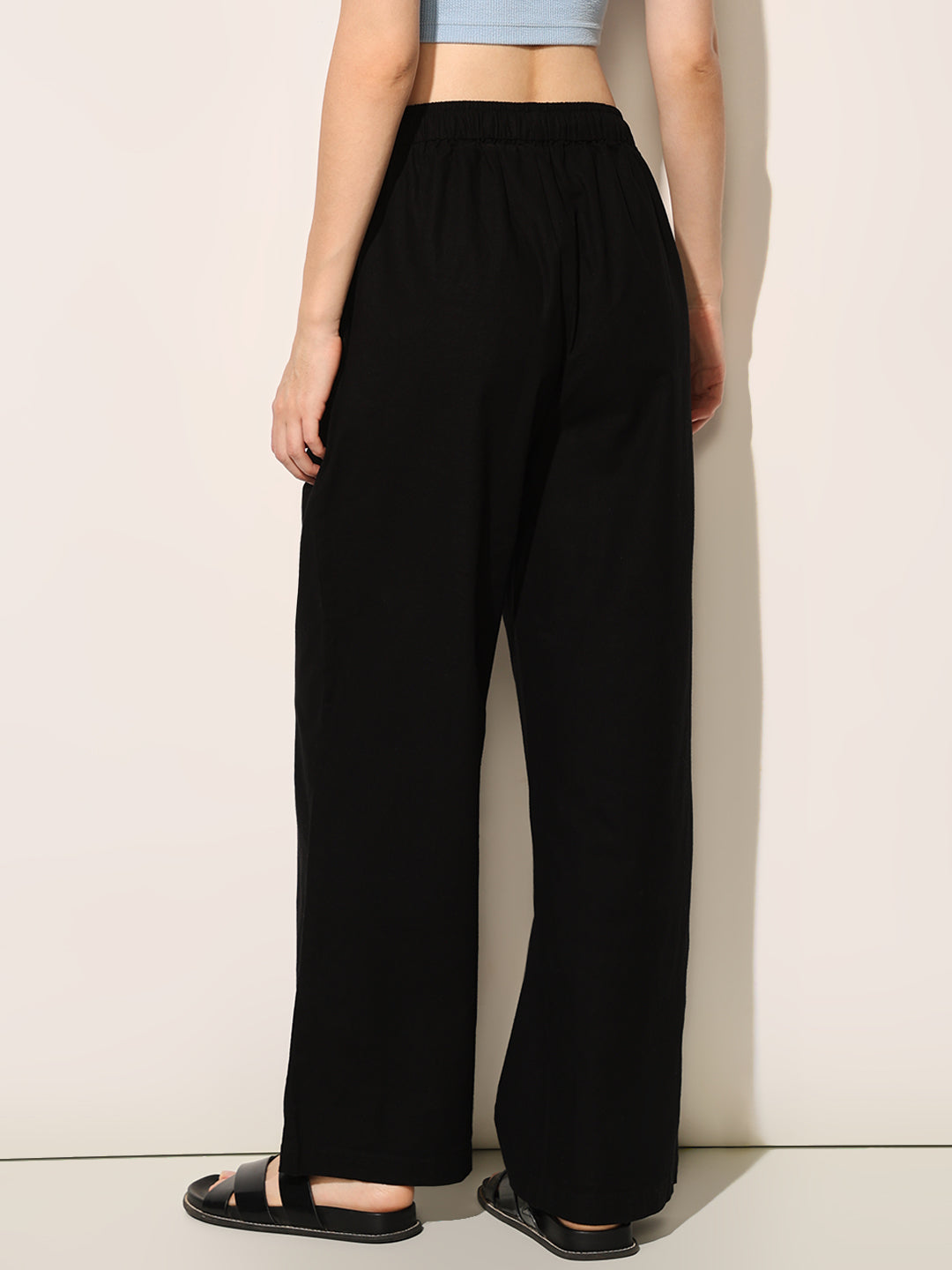 Black Buttoned Shirt & Pant Co-ord Set