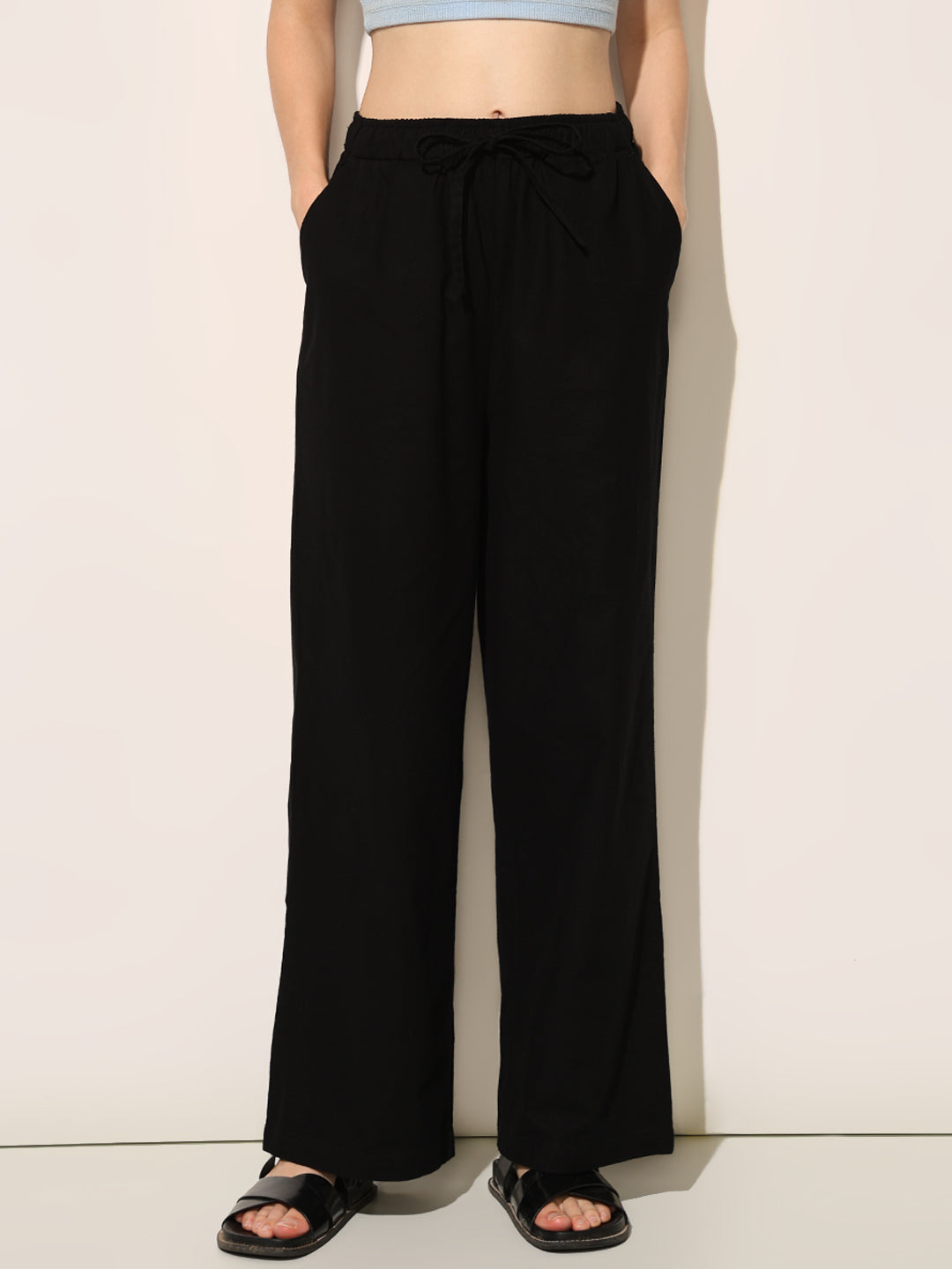 Black Buttoned Shirt & Pant Co-ord Set