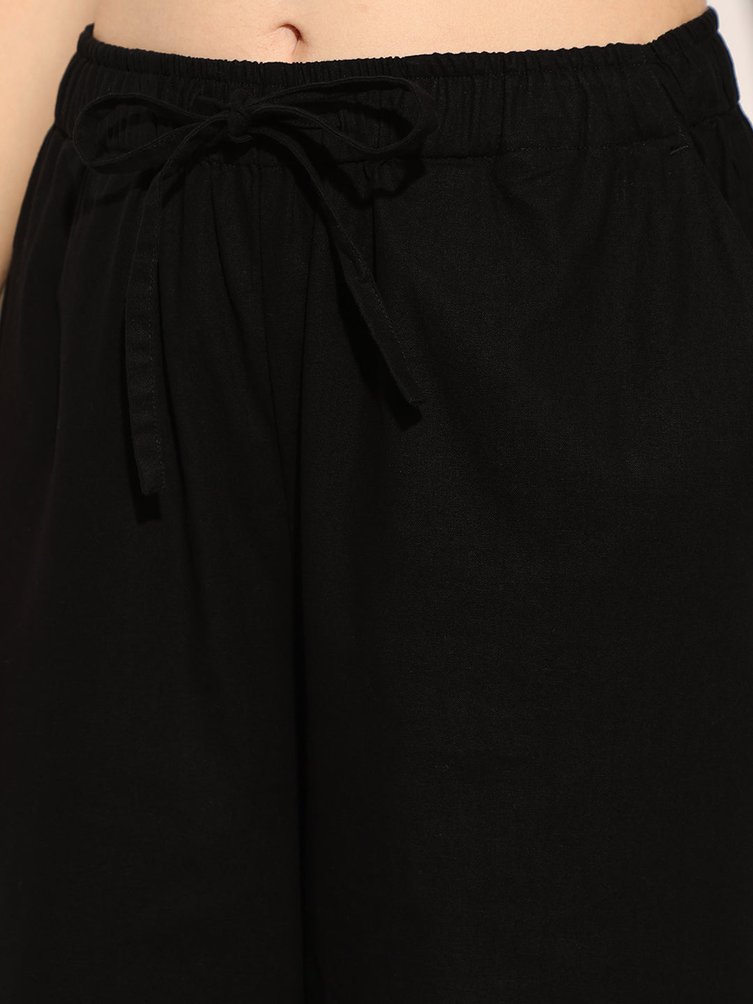 Black Buttoned Shirt & Pant Co-ord Set