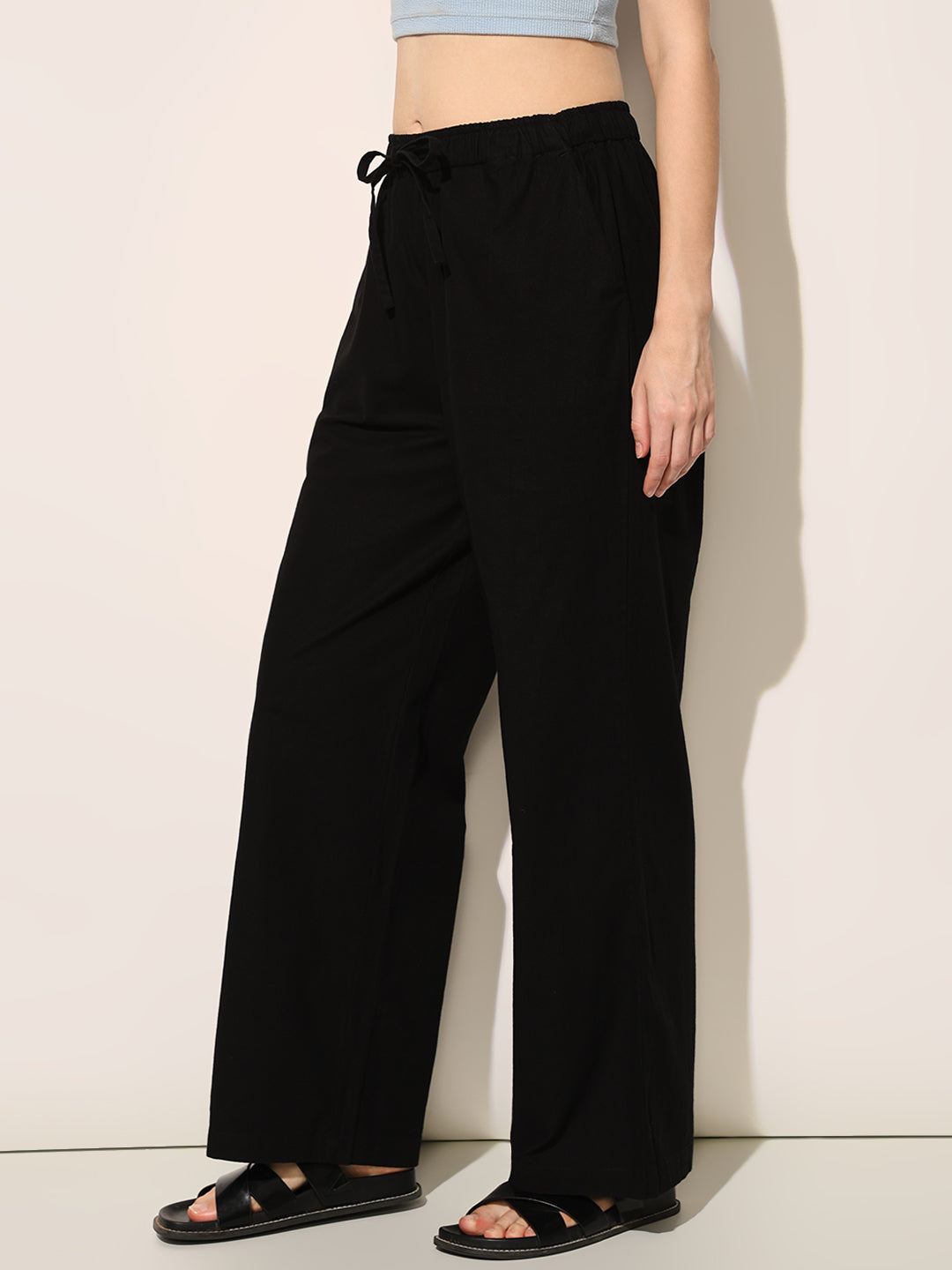 Black Buttoned Shirt & Pant Co-ord Set
