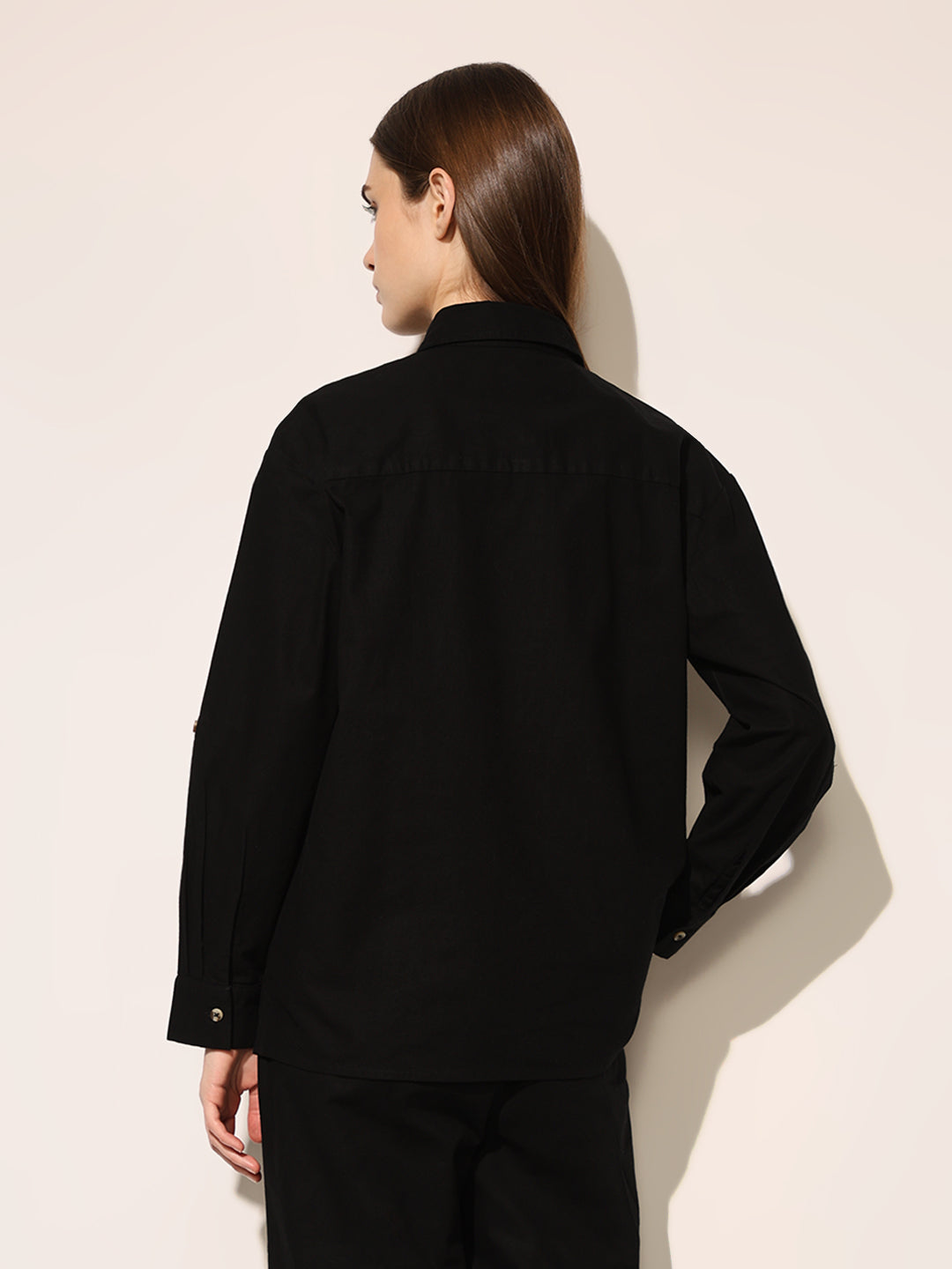 Black Buttoned Shirt & Pant Co-ord Set
