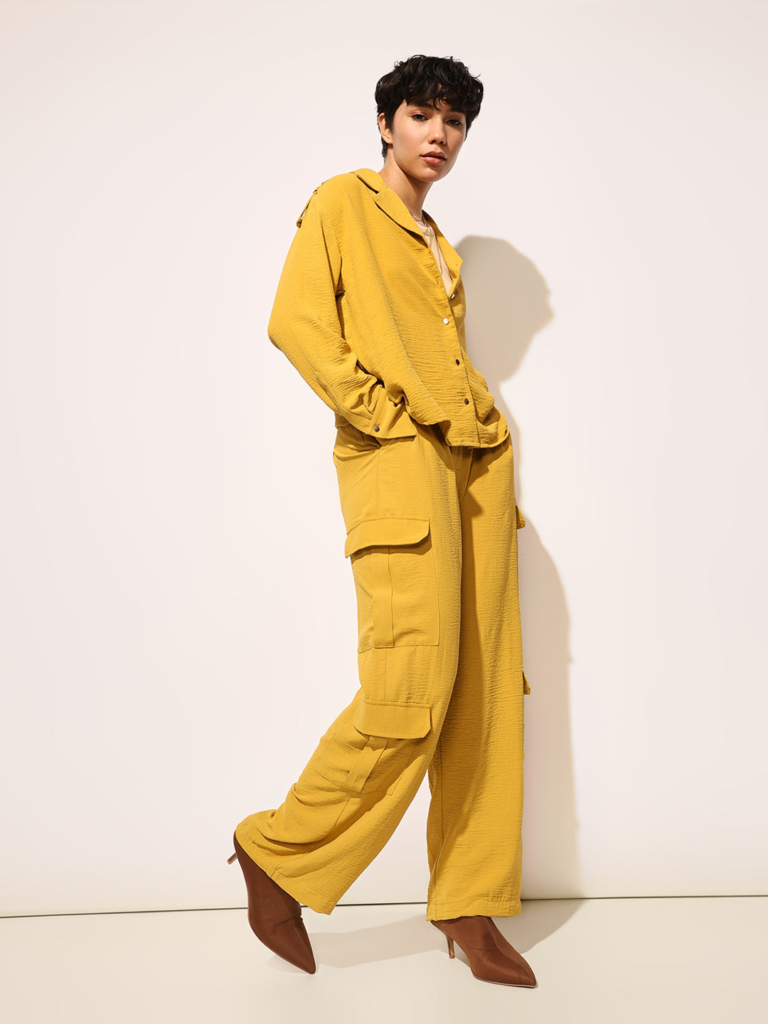 Mustard Shirt & Pants Co-ord Set