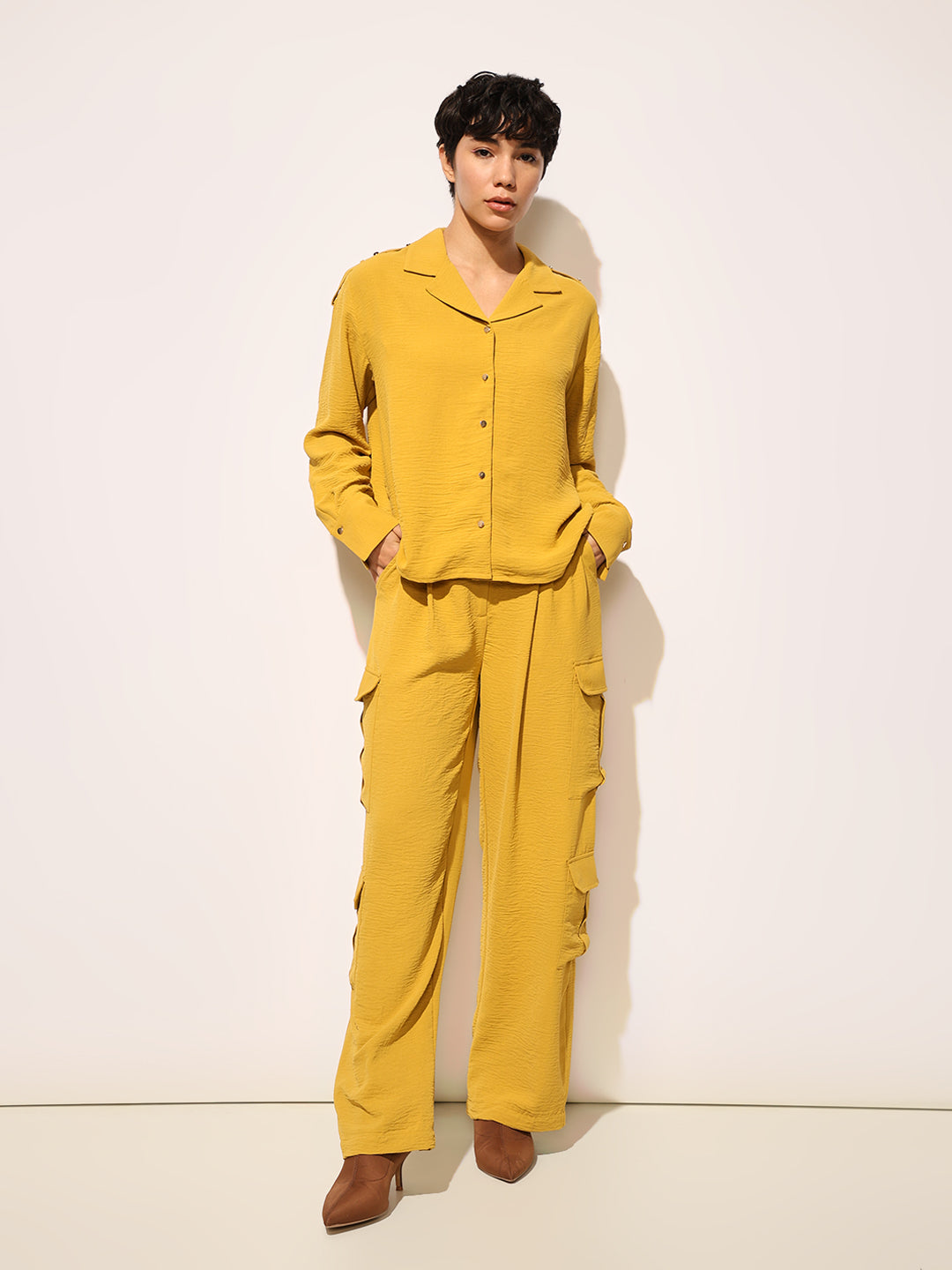 Mustard Shirt & Pants Co-ord Set