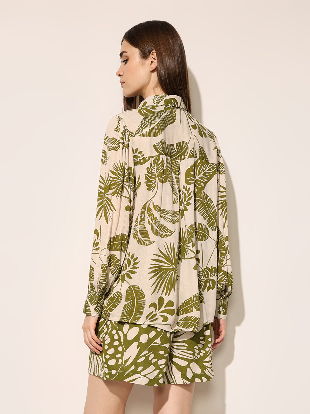 Green Tropical Print Co-ord Set