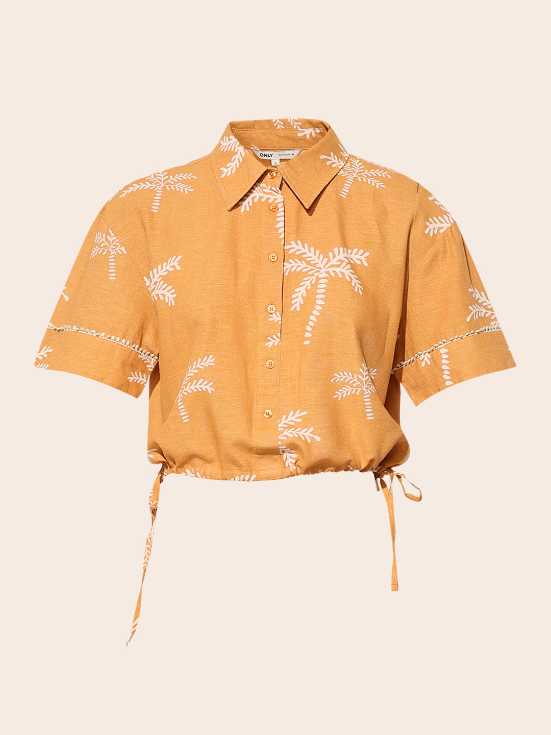 Orange Printed Shirt & Skirt Co-ord Set