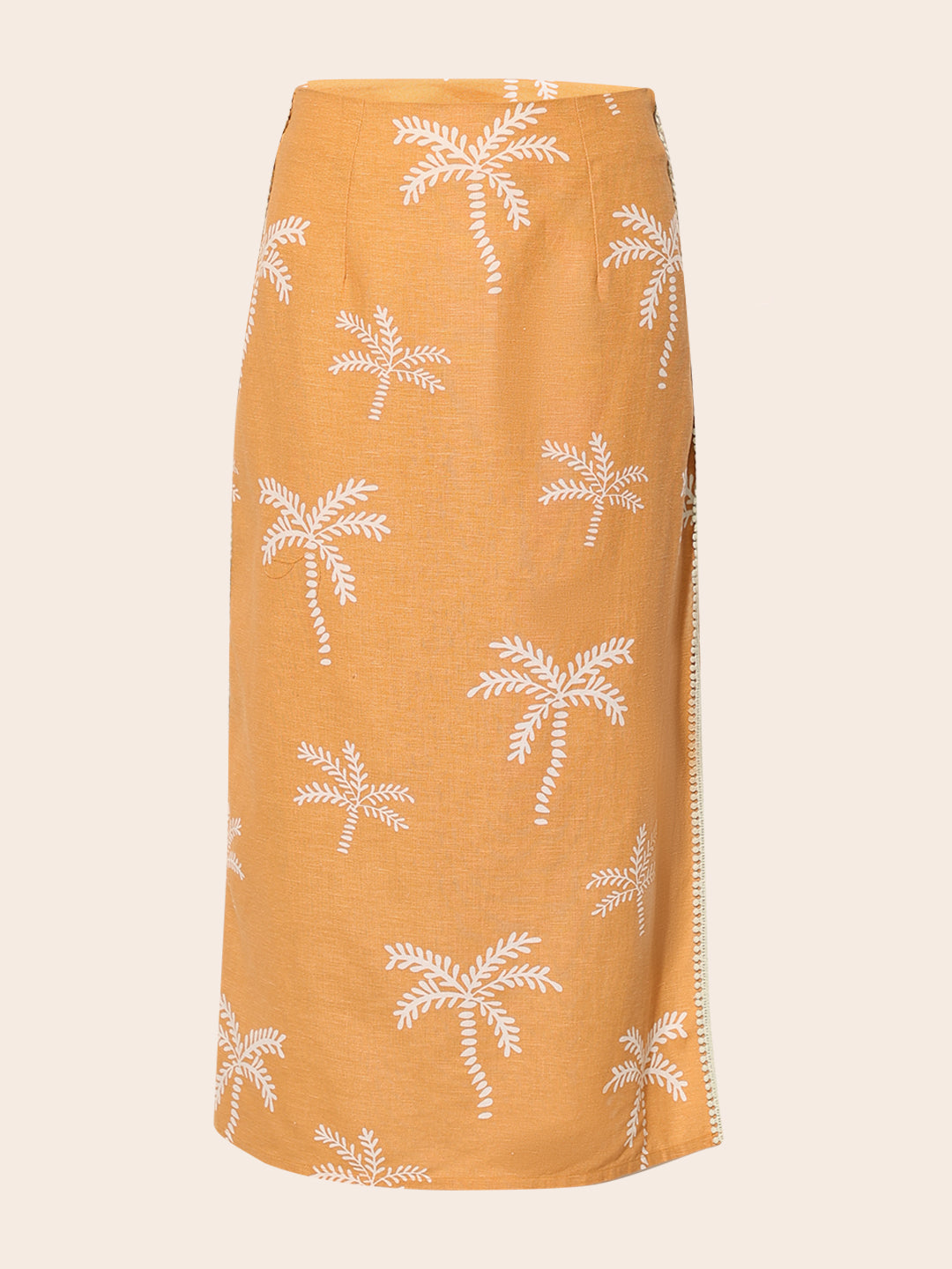 Orange Printed Shirt & Skirt Co-ord Set