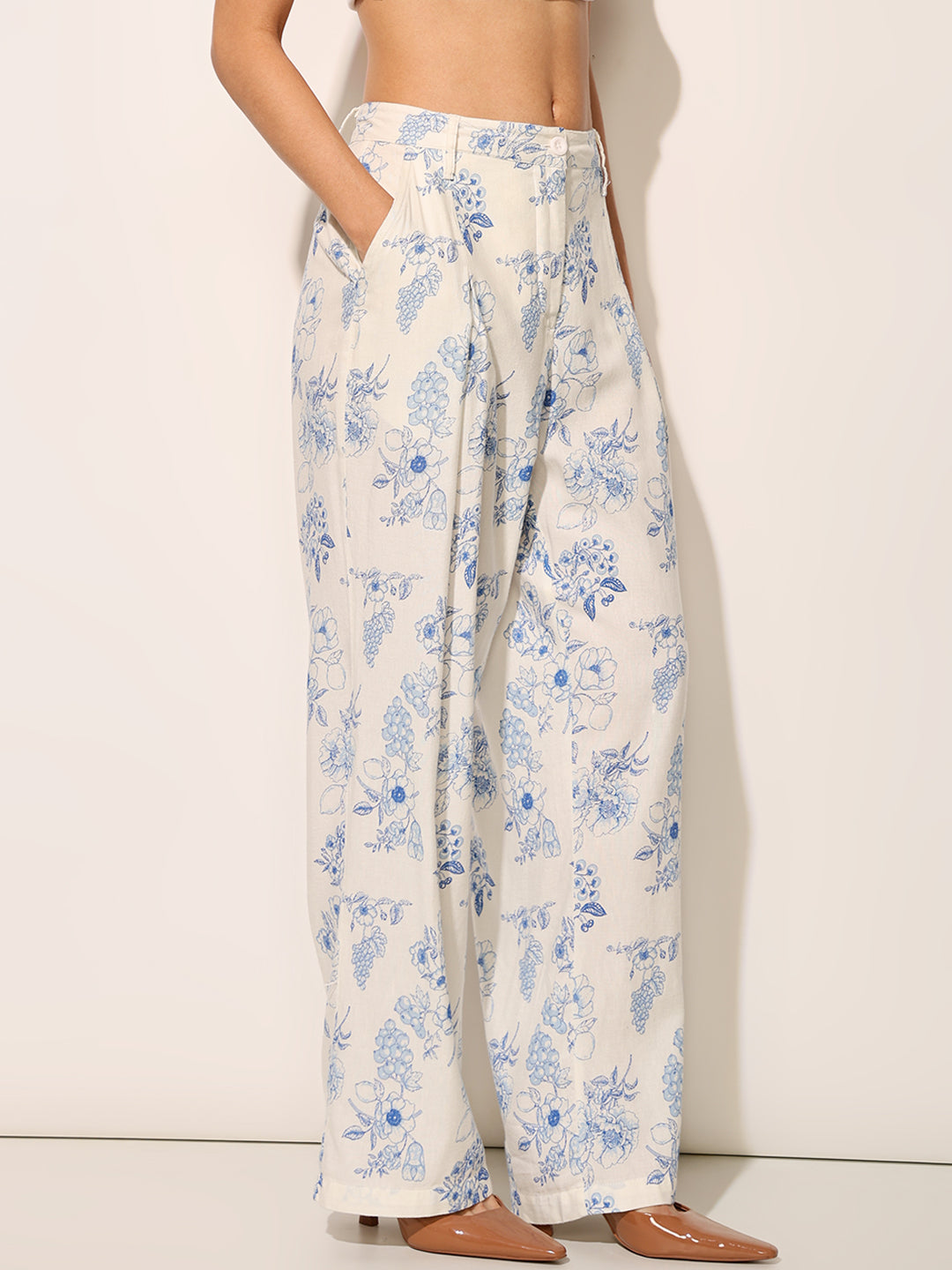 Floral Print Waistcoat & Pant Co-ord Set
