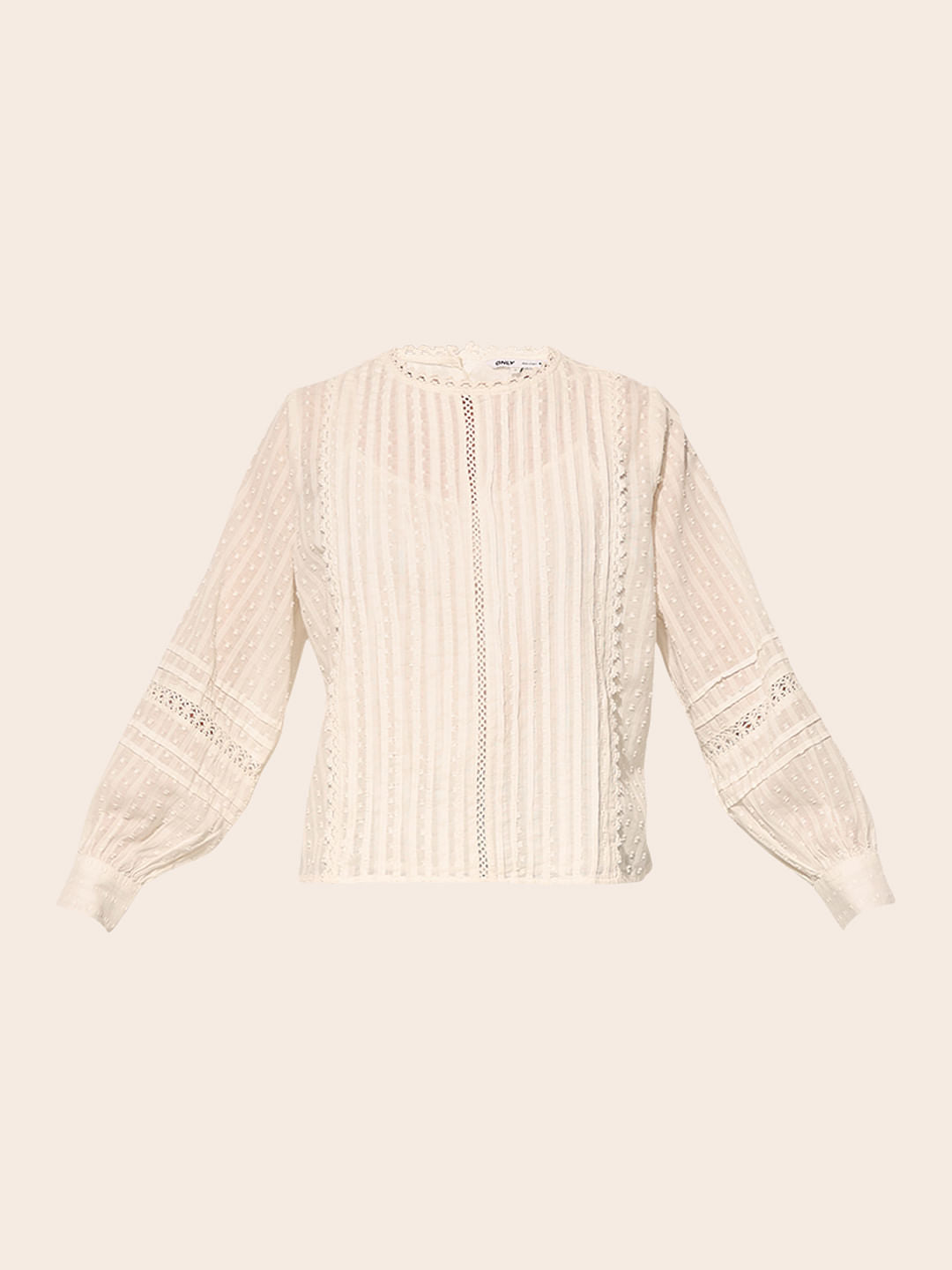 White Crinkle Weave Top