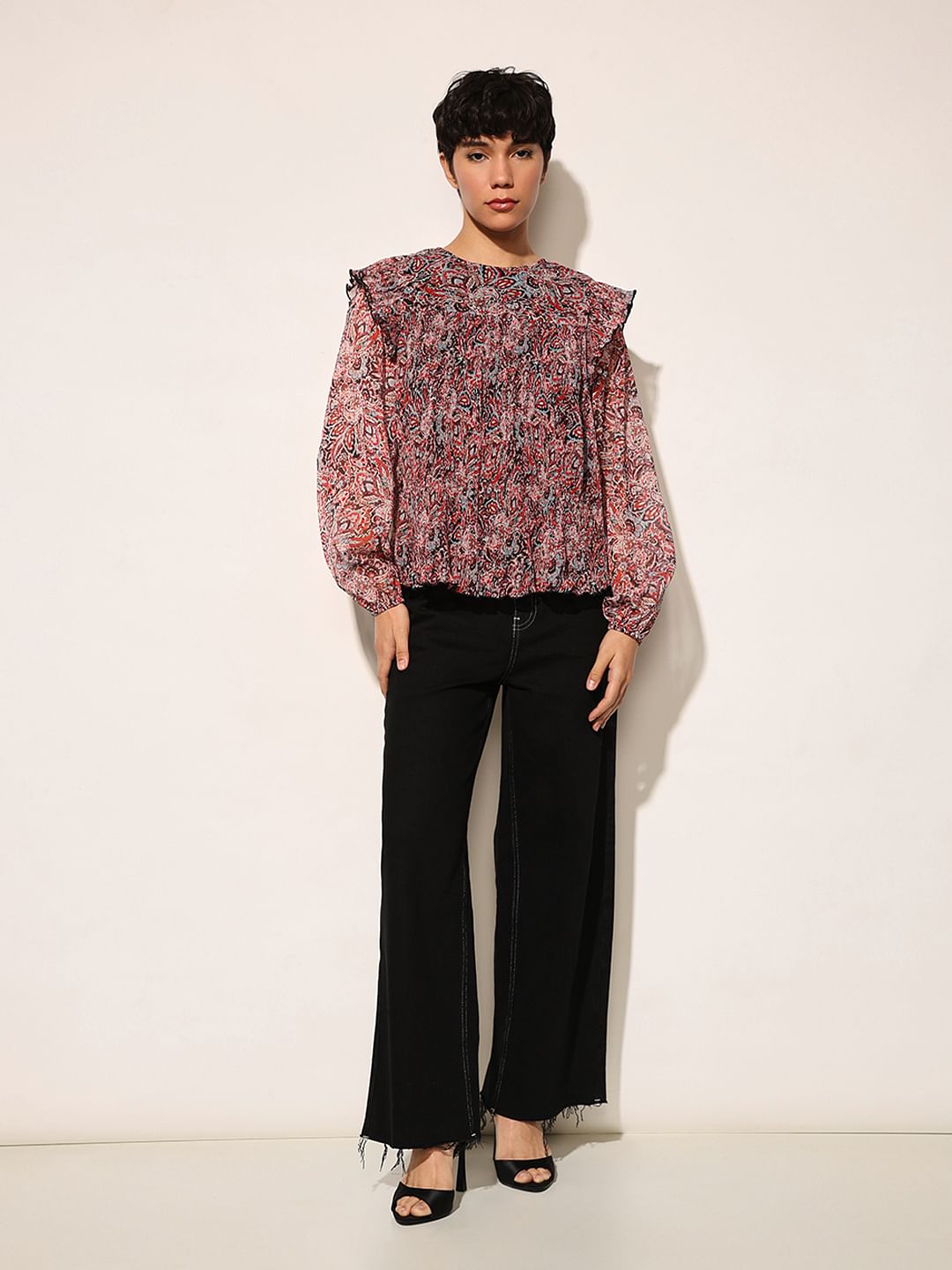 Multi-Colour Printed Chiffon Top