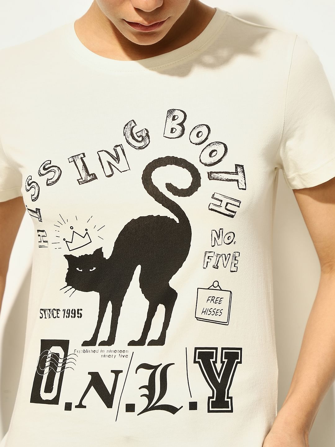 White Printed Cotton T-Shirt