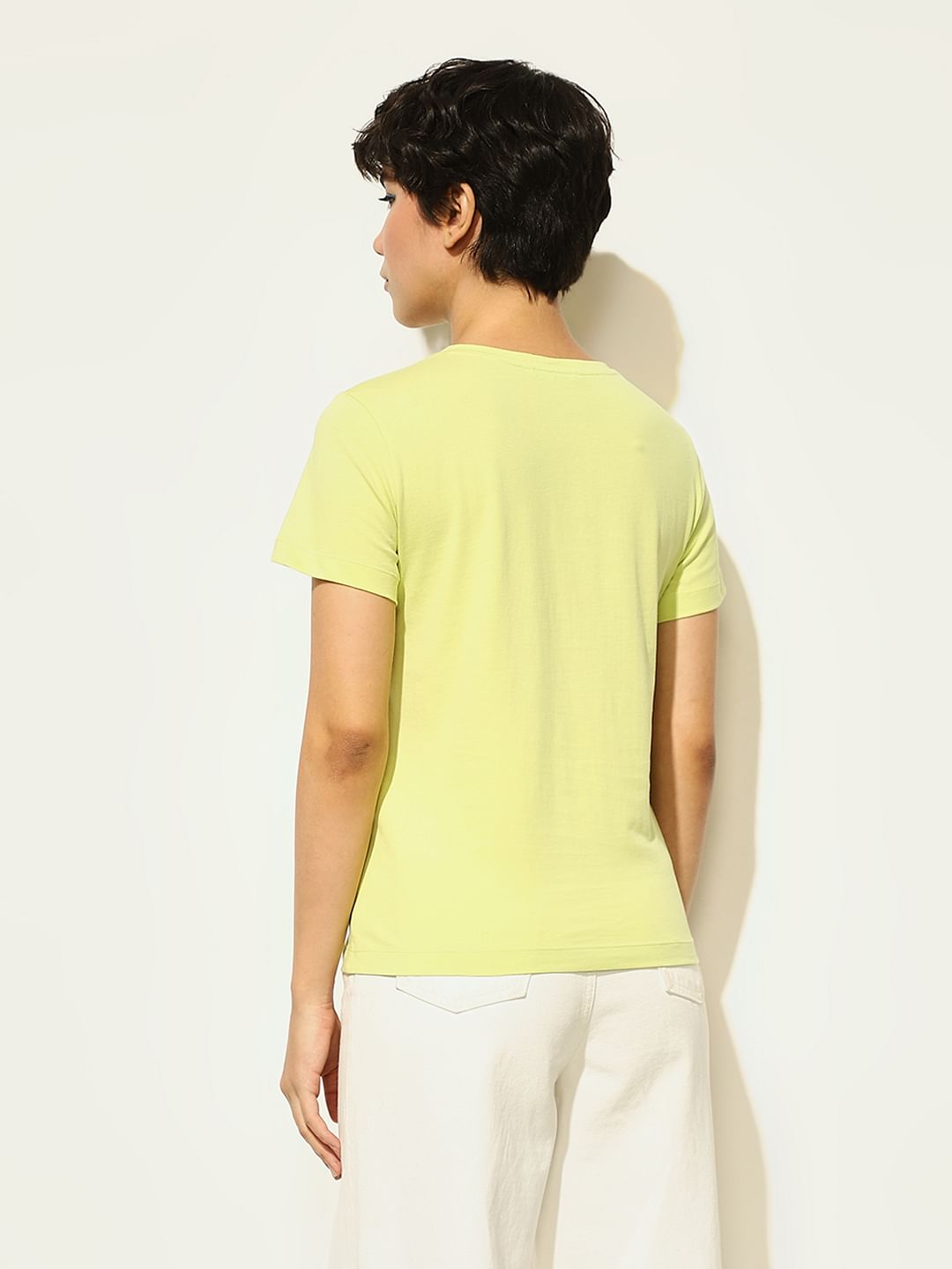 Green Printed Cotton T-Shirt