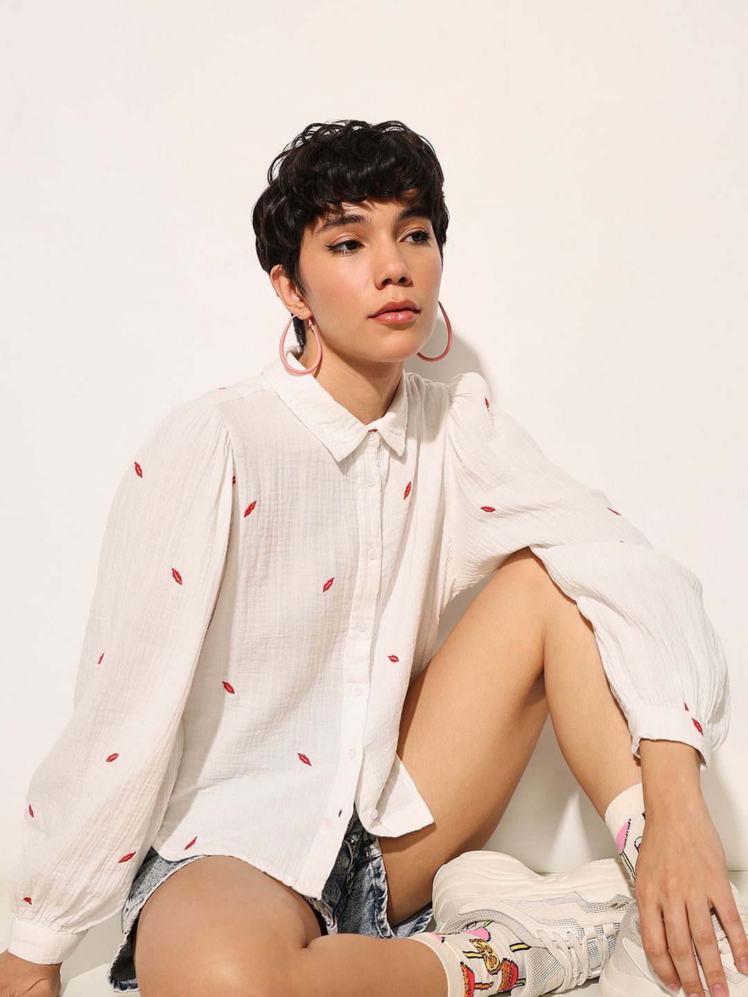 White Embroidered Shirt