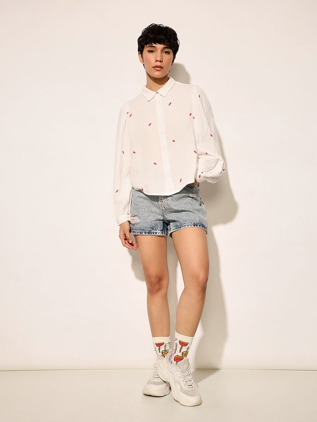 White Embroidered Shirt