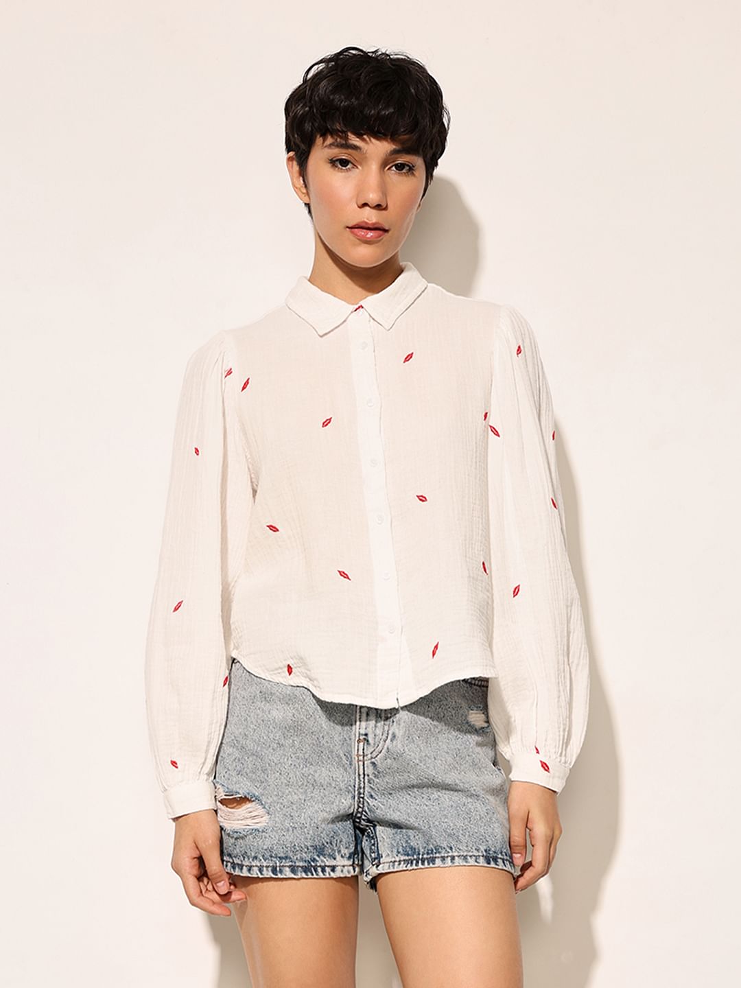 White Embroidered Shirt