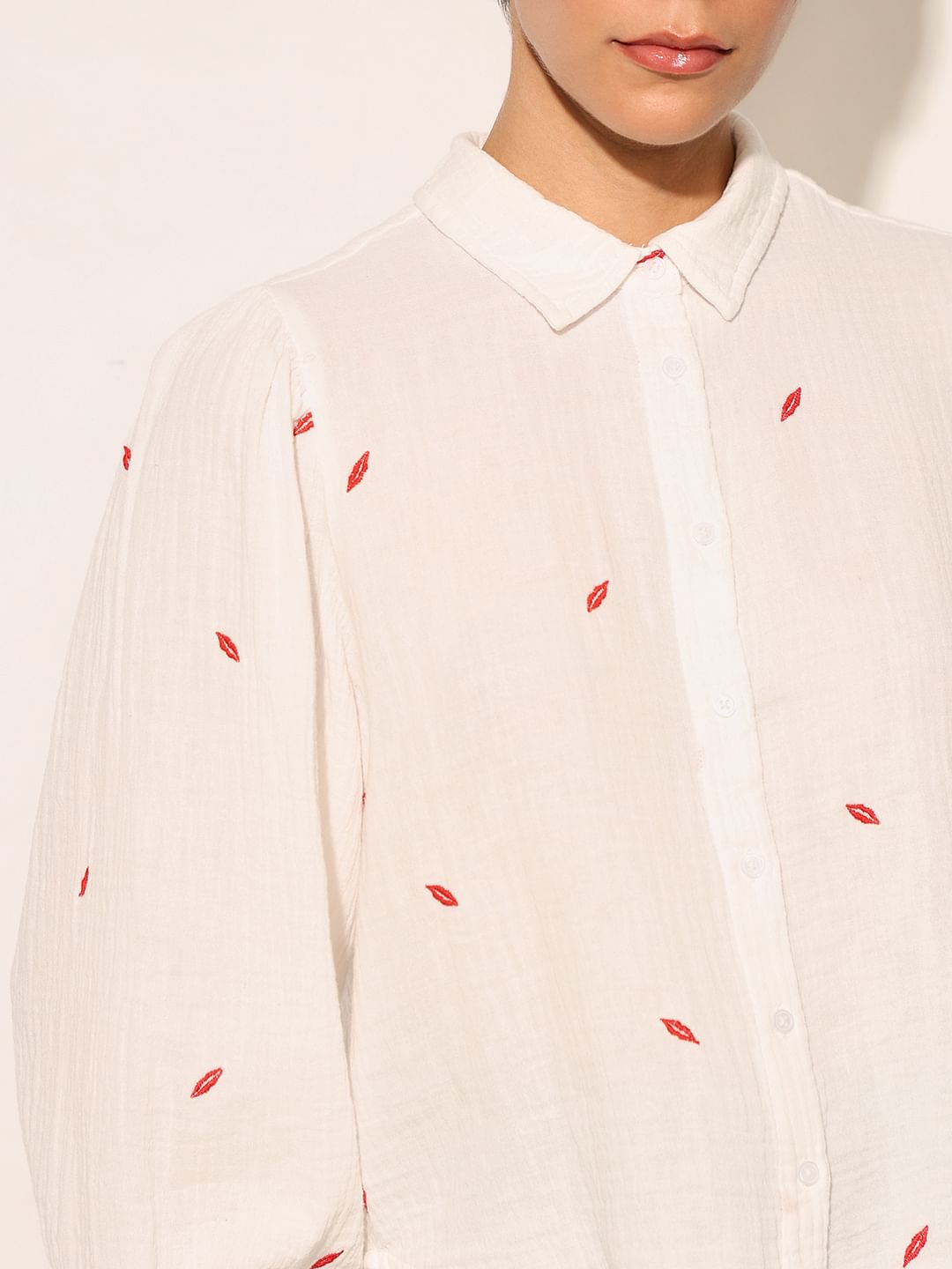 White Embroidered Shirt
