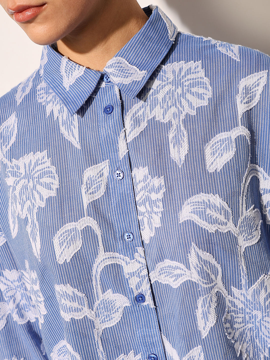 Blue Floral Print Shirt