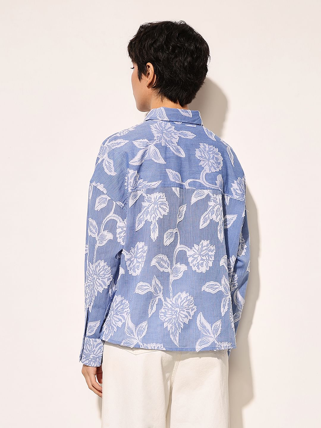 Blue Floral Print Shirt