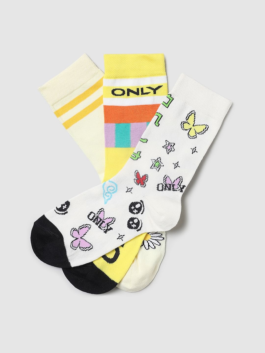 Pack Of 3 Mid Length Socks