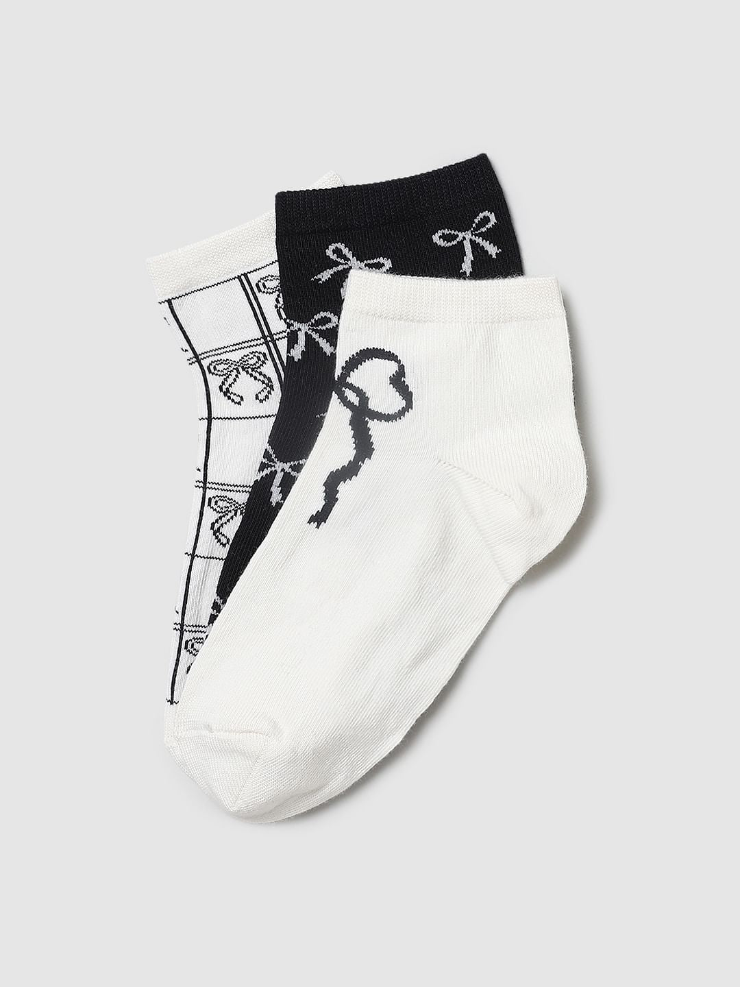 Pack Of 3 Printed Ankle Length Socks