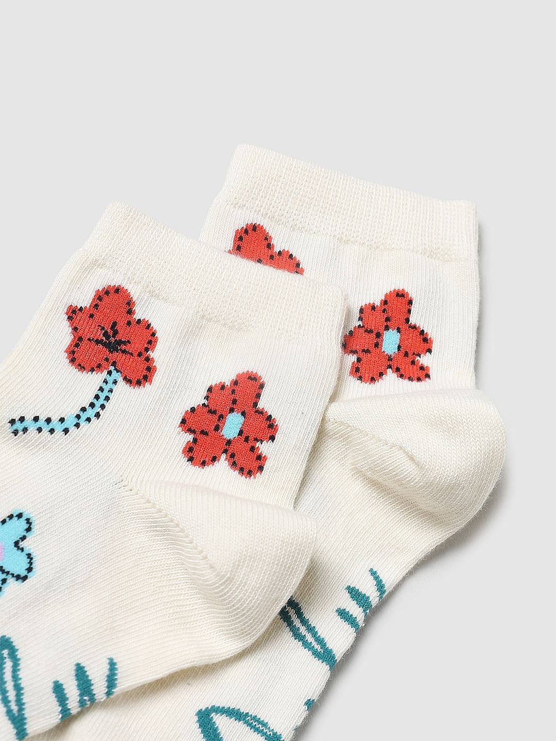 Pack Of 3 Printed Ankle Length Socks