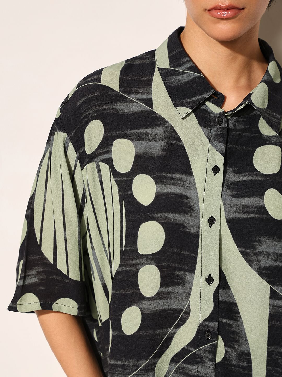 Black Printed Viscose Shirt