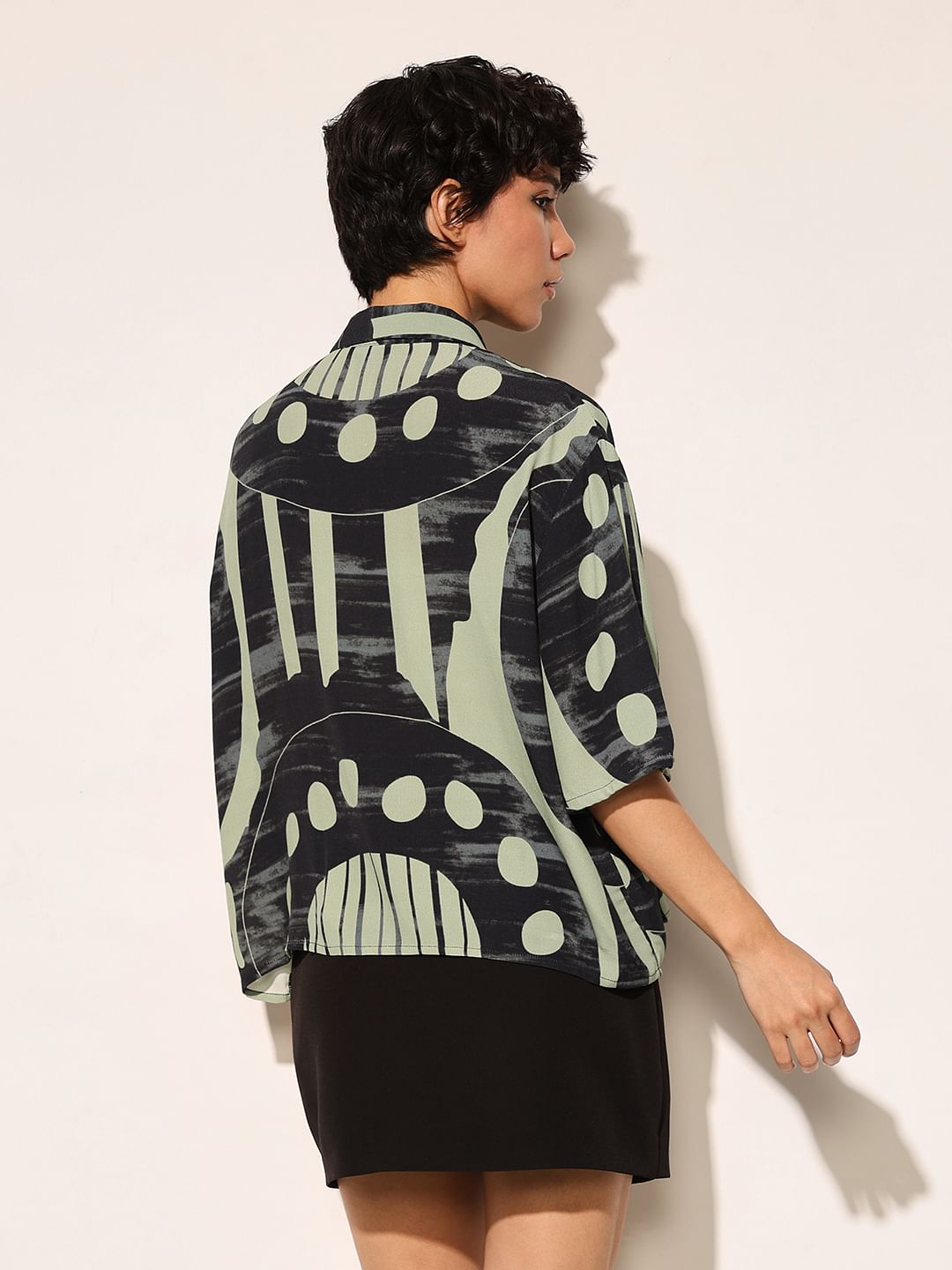 Black Printed Viscose Shirt