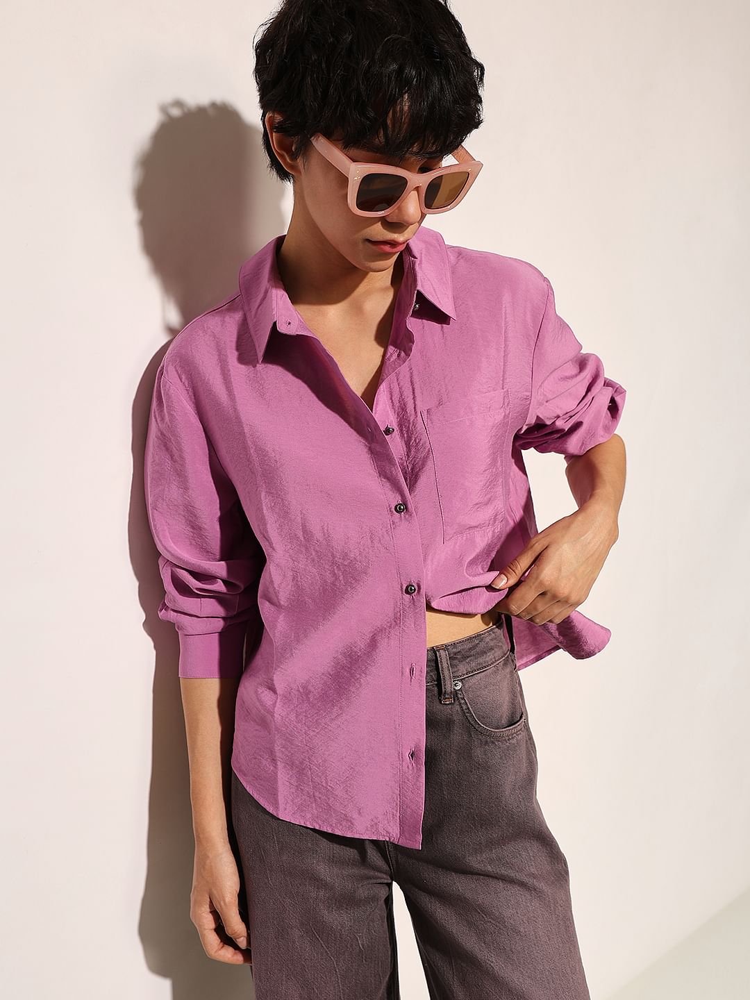 Purple Boxy Fit Shirt