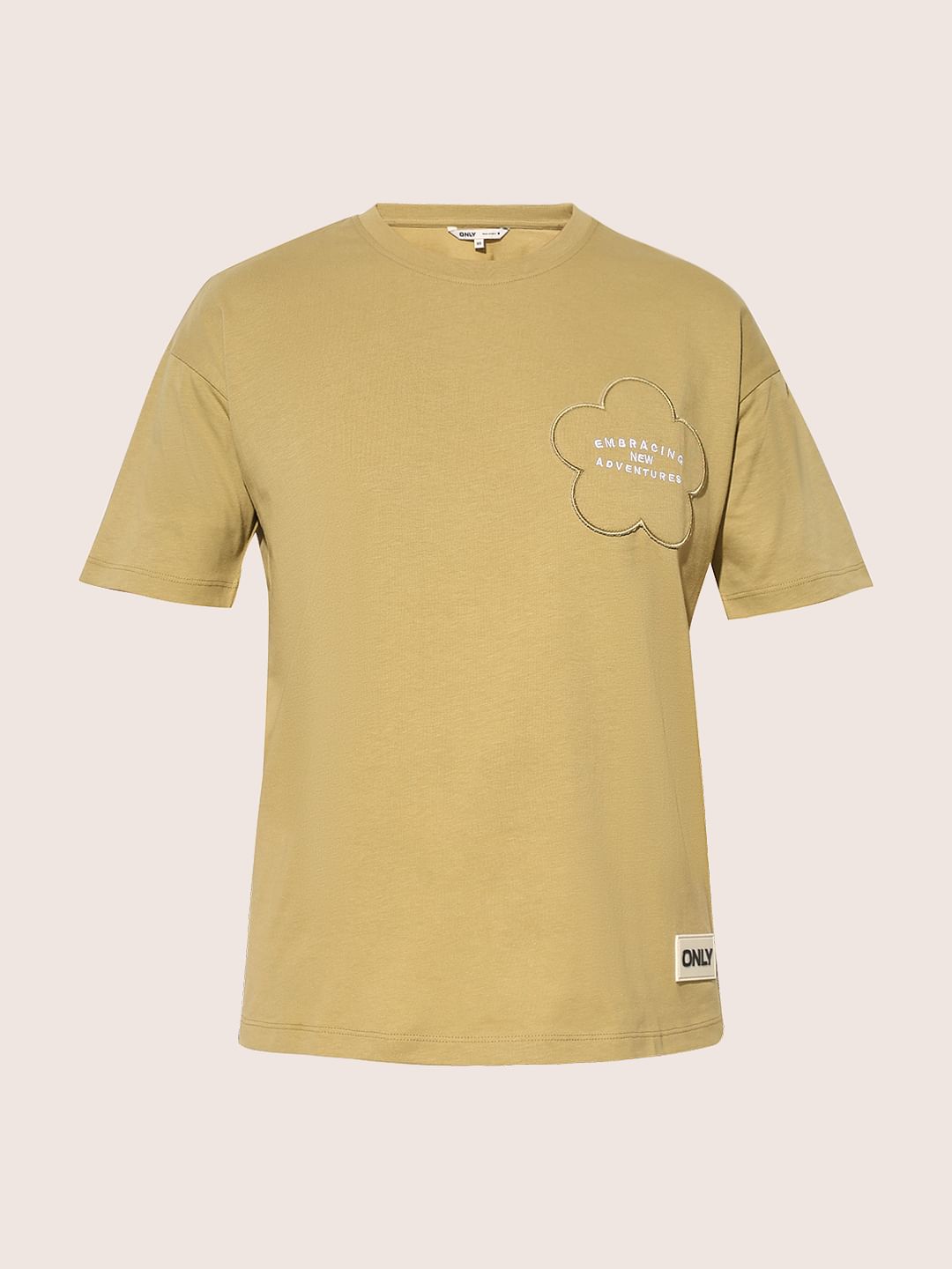 Green Patch Work Print T-Shirt