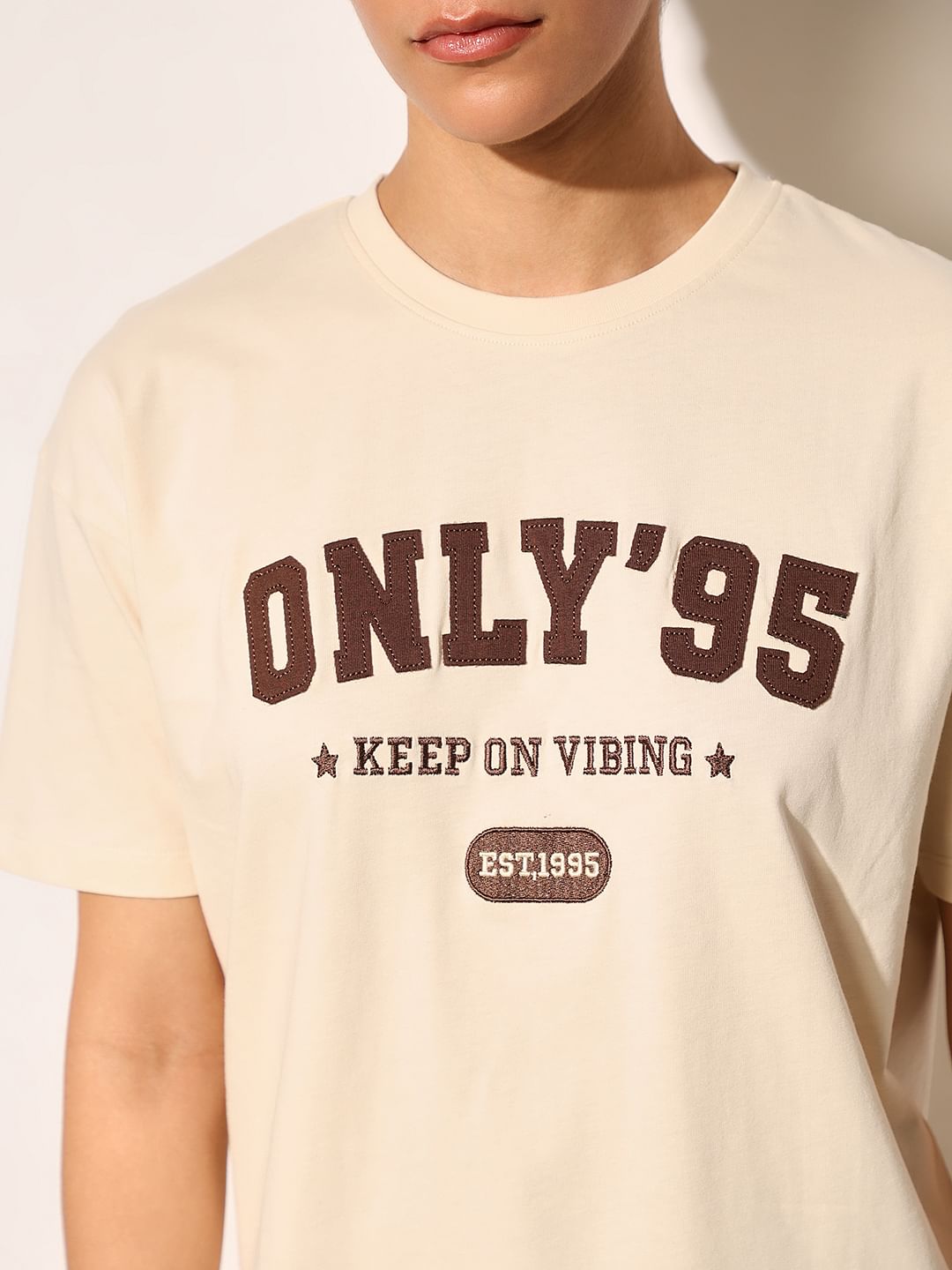 White Printed Cotton T-Shirt