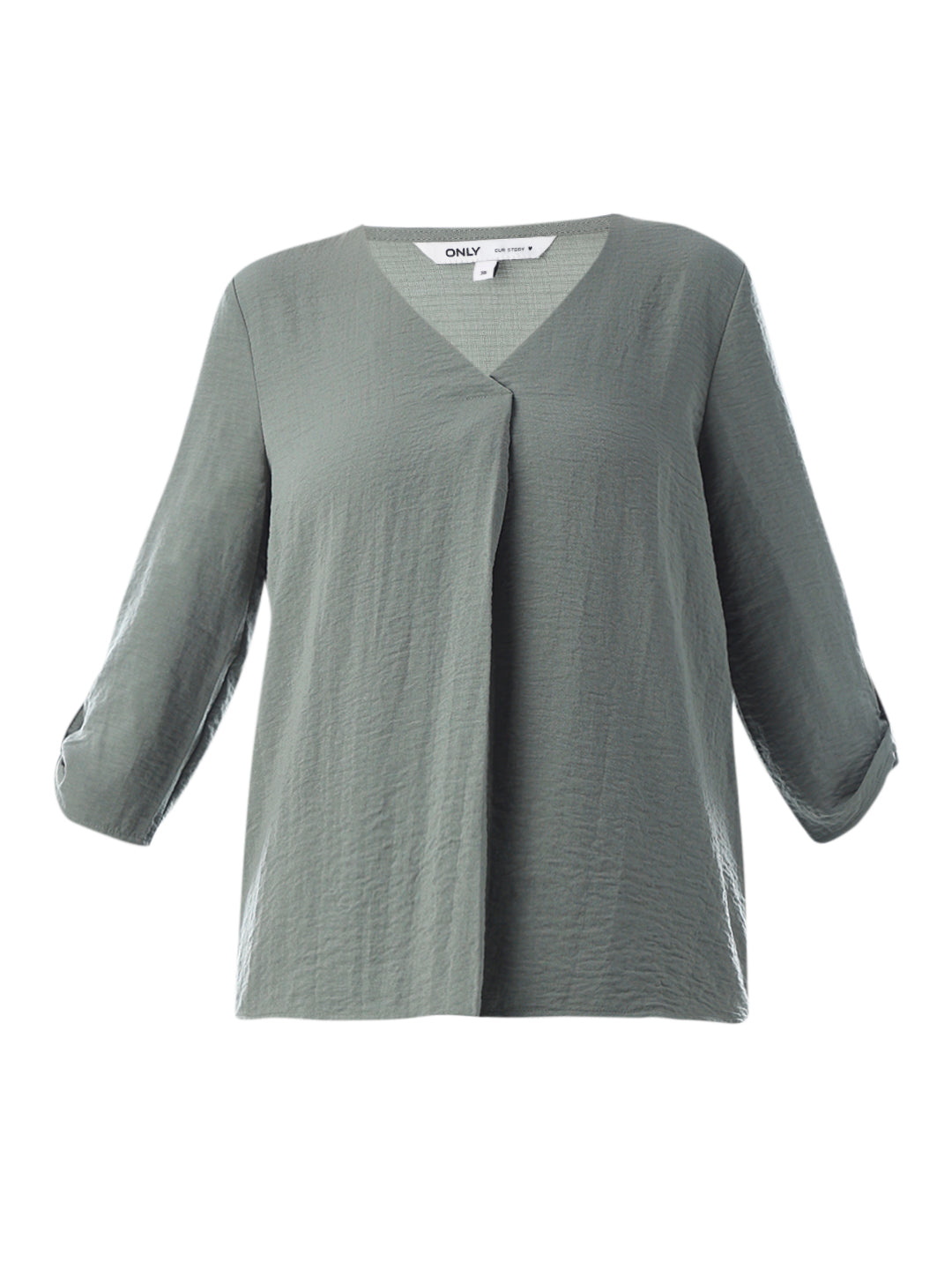 Green V-Neck Regular Fit Top