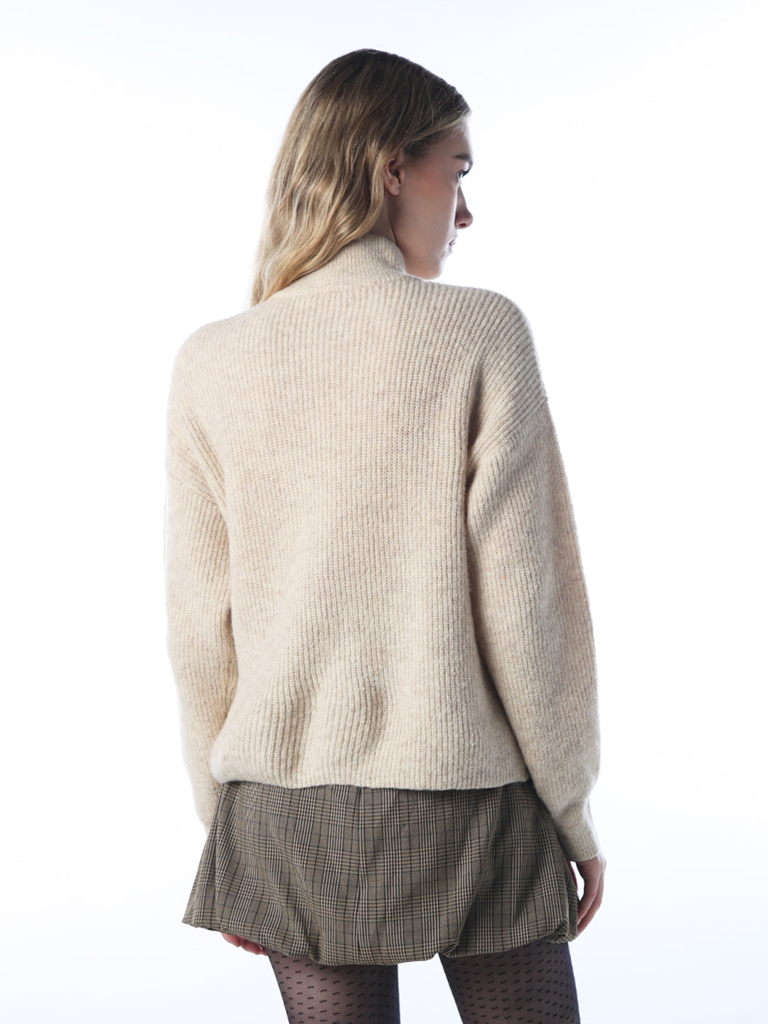 Zip-Up High Neck Pullover