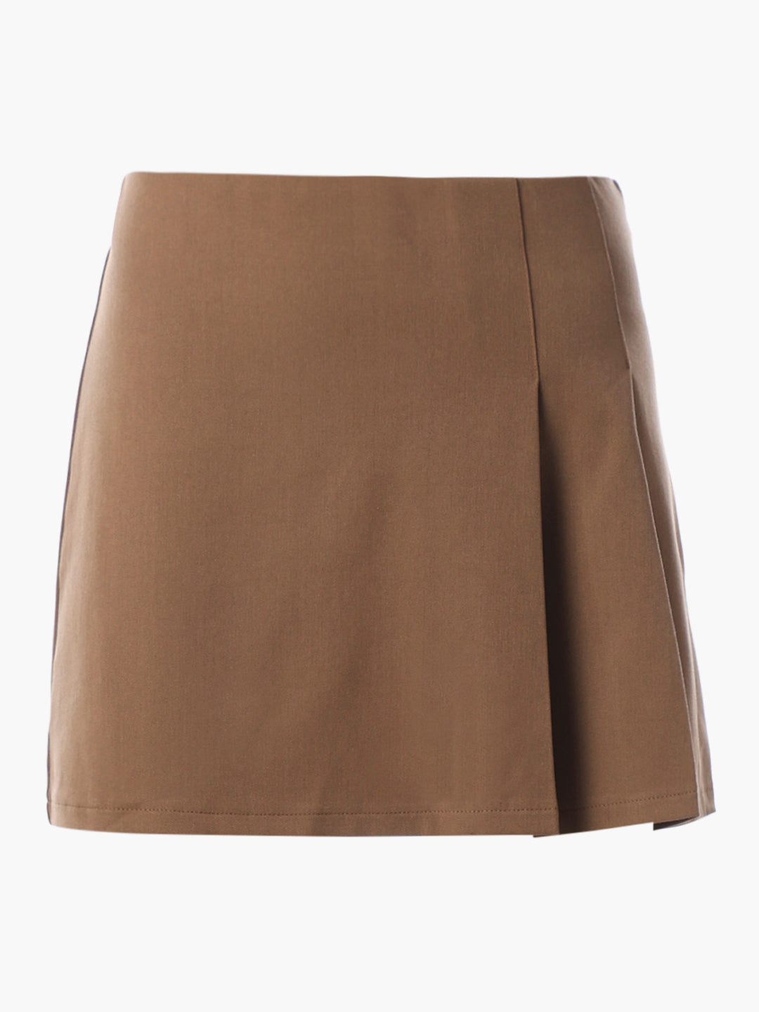 Brown Mini Pleated Skirt
