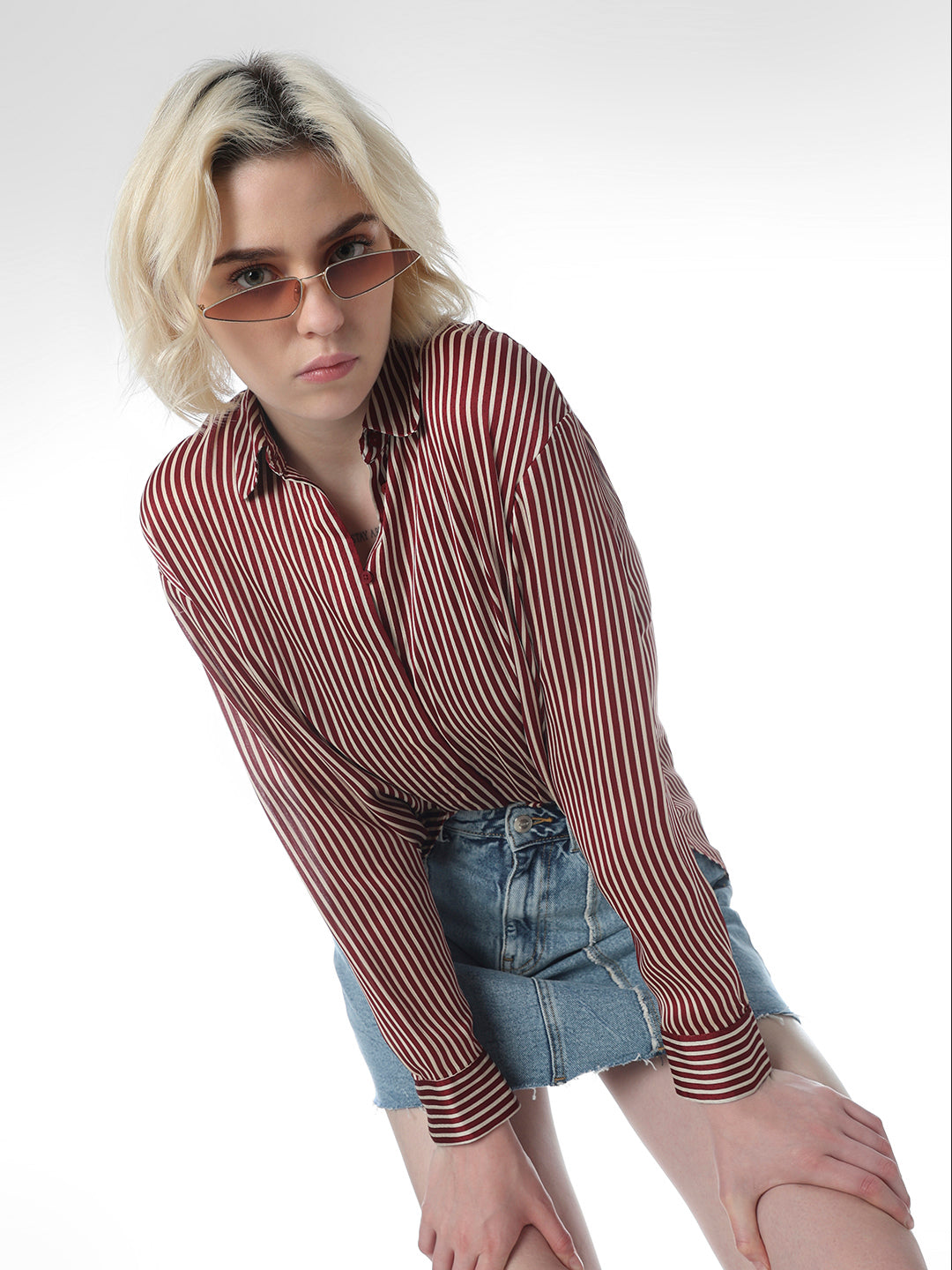 Maroon Striped Shirt