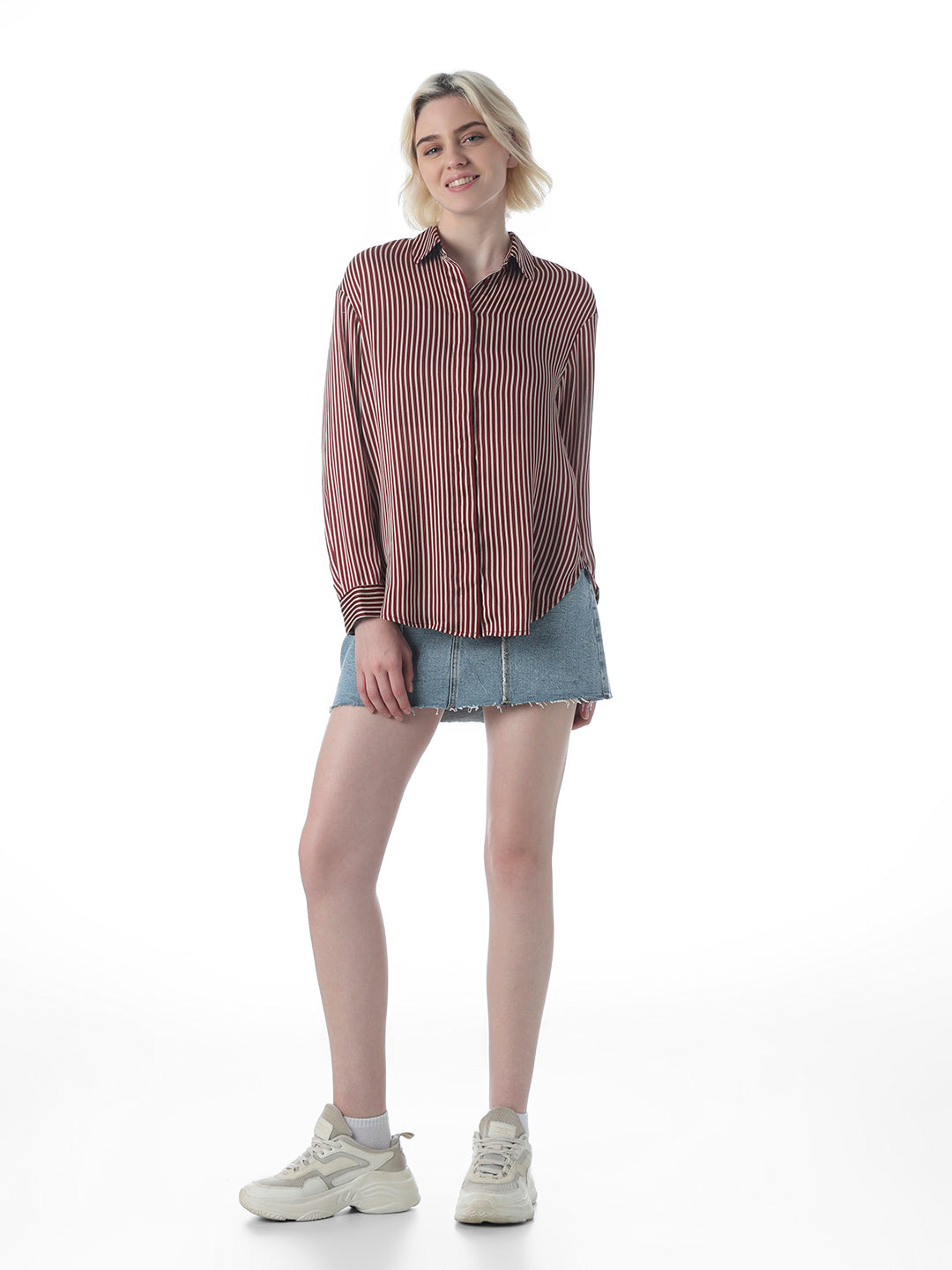Maroon Striped Shirt