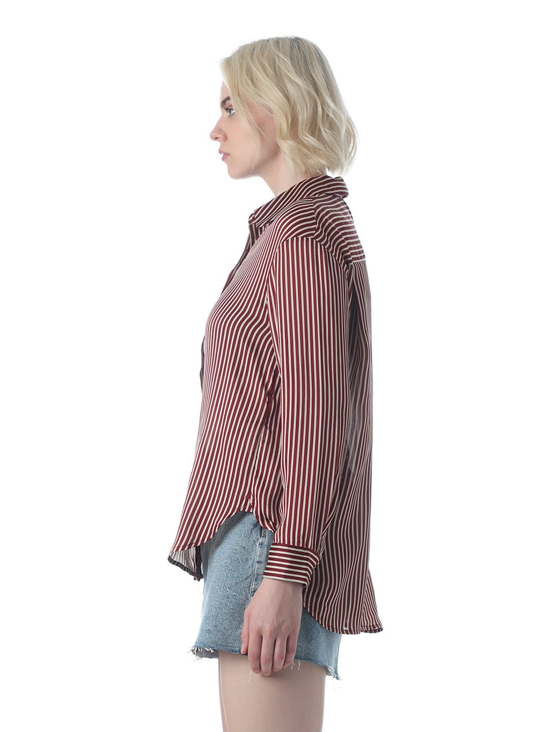 Maroon Striped Shirt