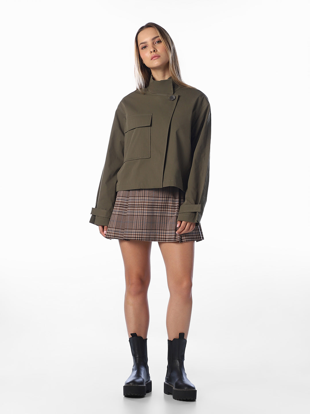 High Neck Short Jacket