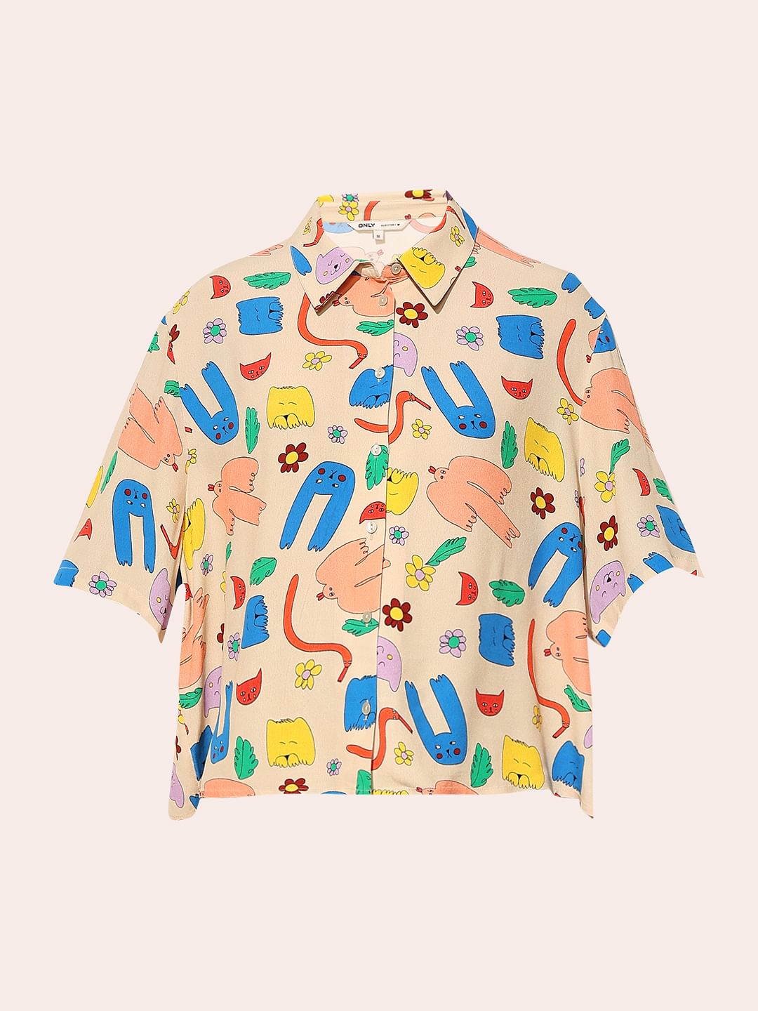 Multi-Colour Printed Viscose Shirt