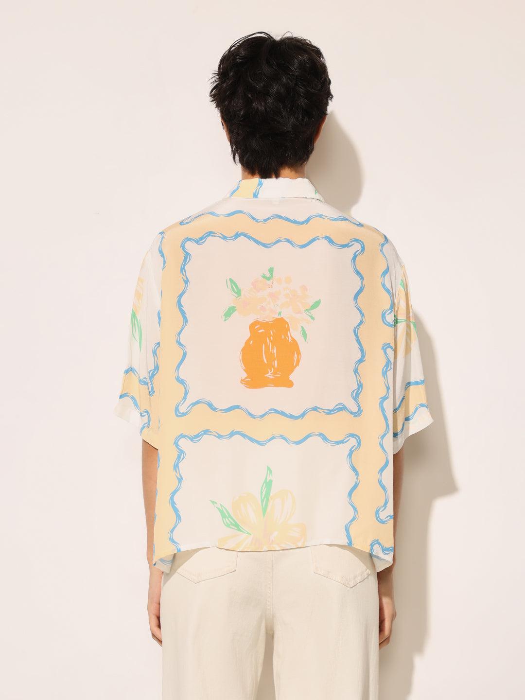 White Printed Oversized Shirt