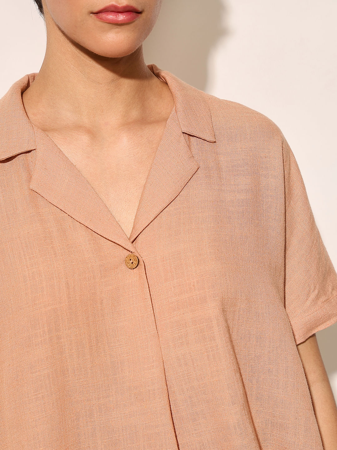 Pink Linen Blend Shirt