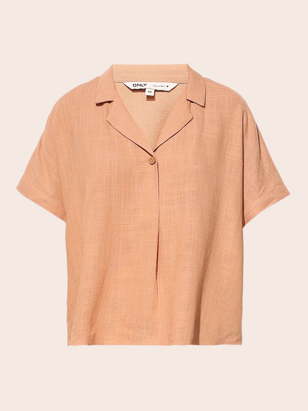 Pink Linen Blend Shirt