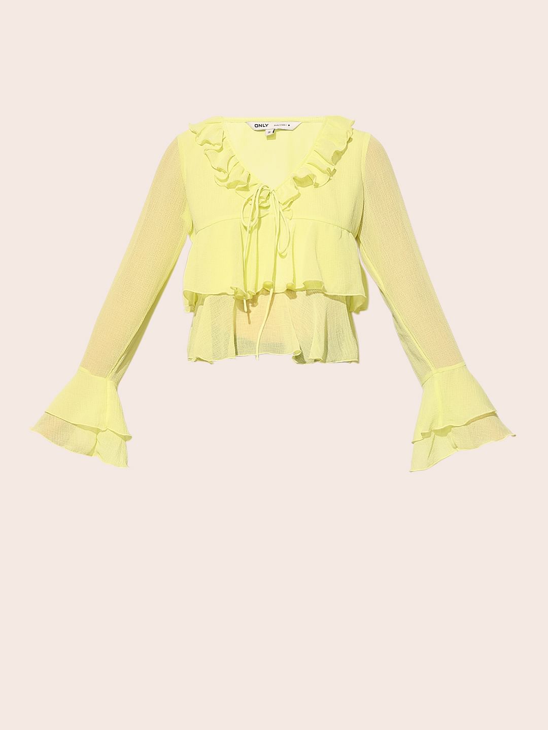 Green Flared Sleeves Top