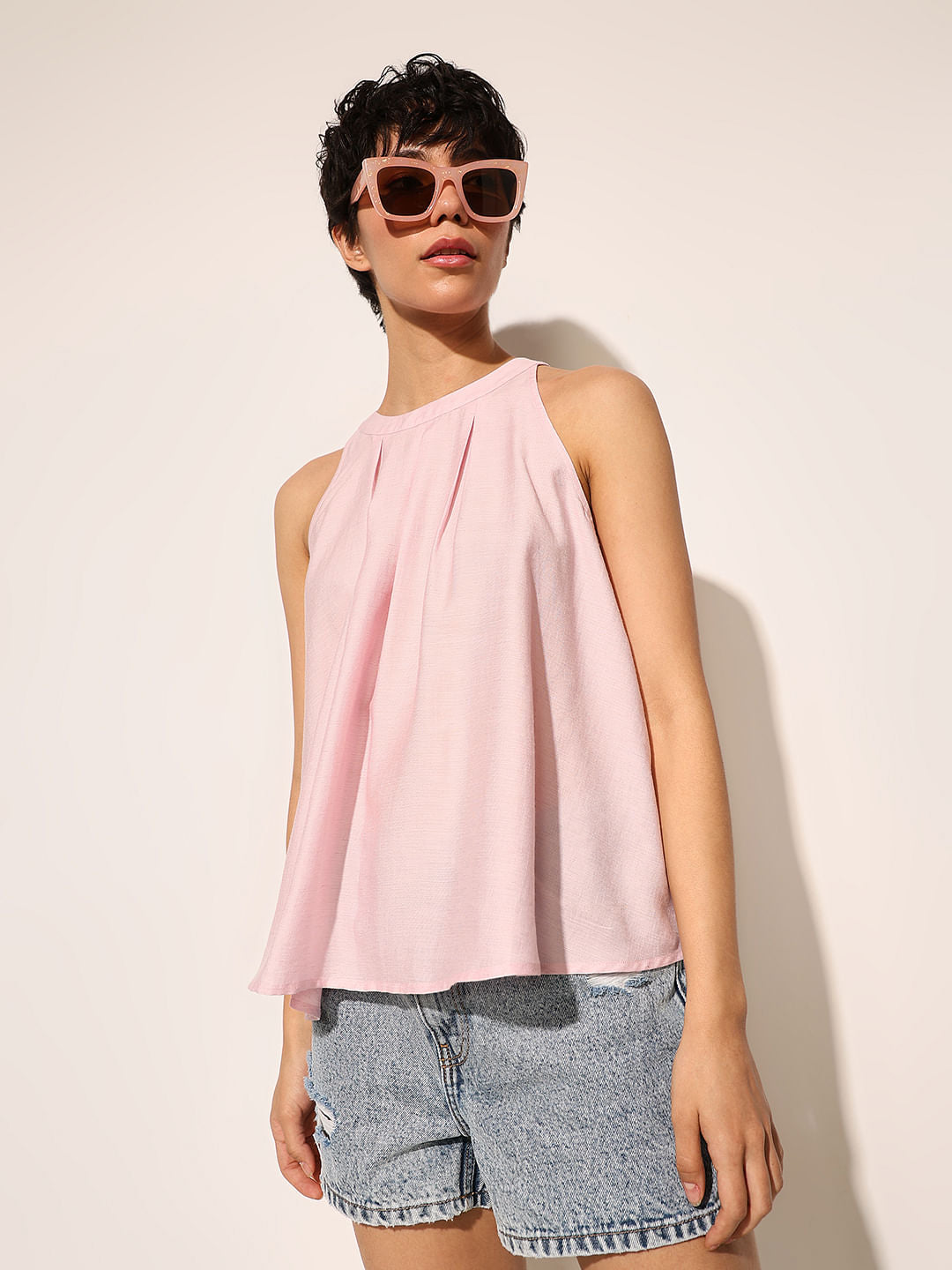 Pink Halter Neck Top
