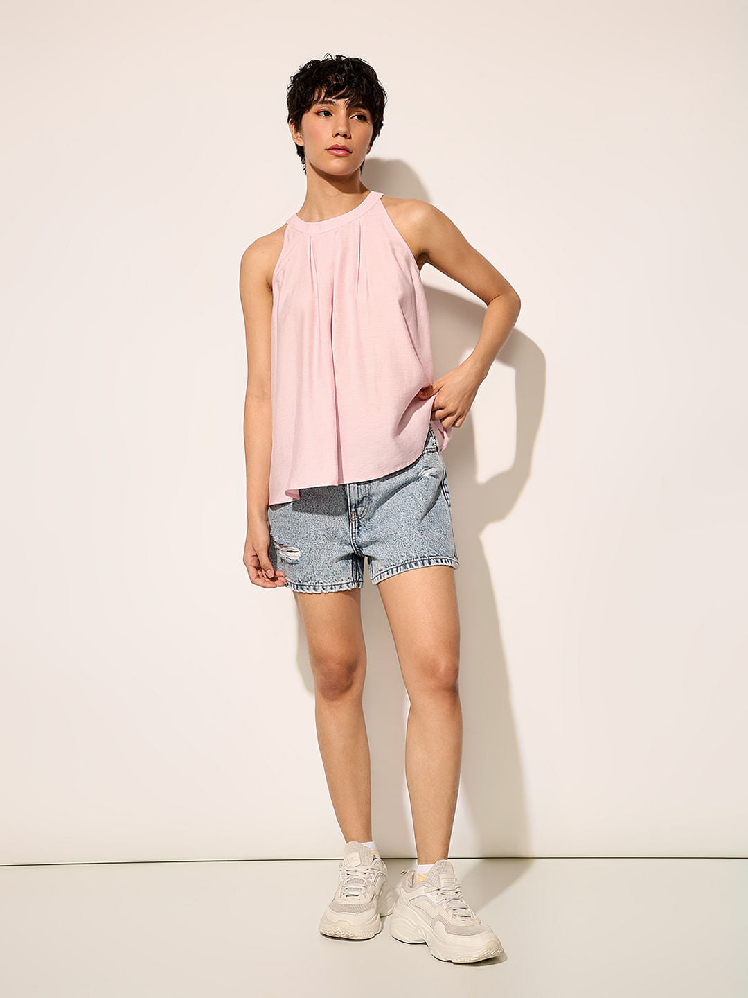 Pink Halter Neck Top