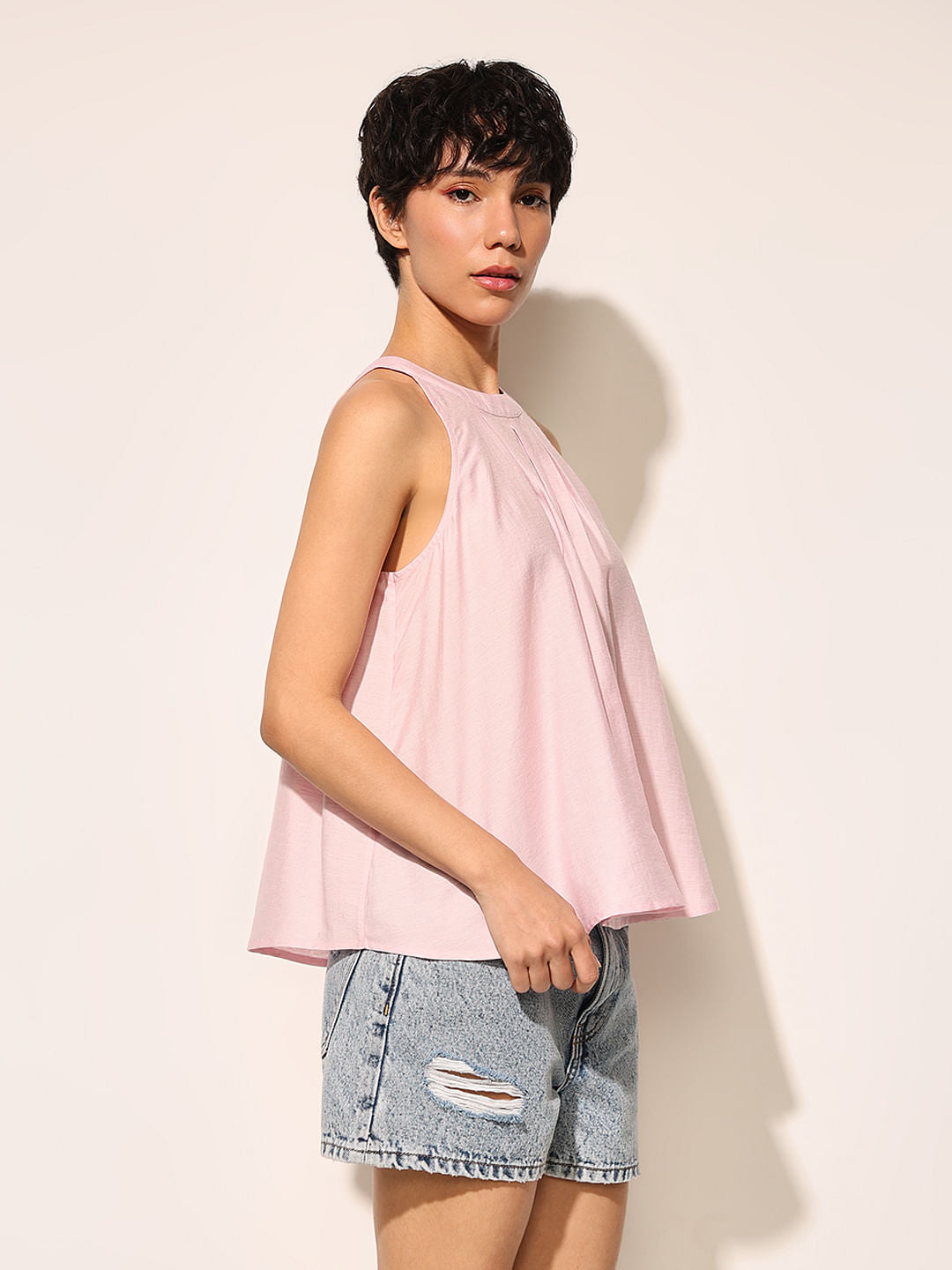 Pink Halter Neck Top