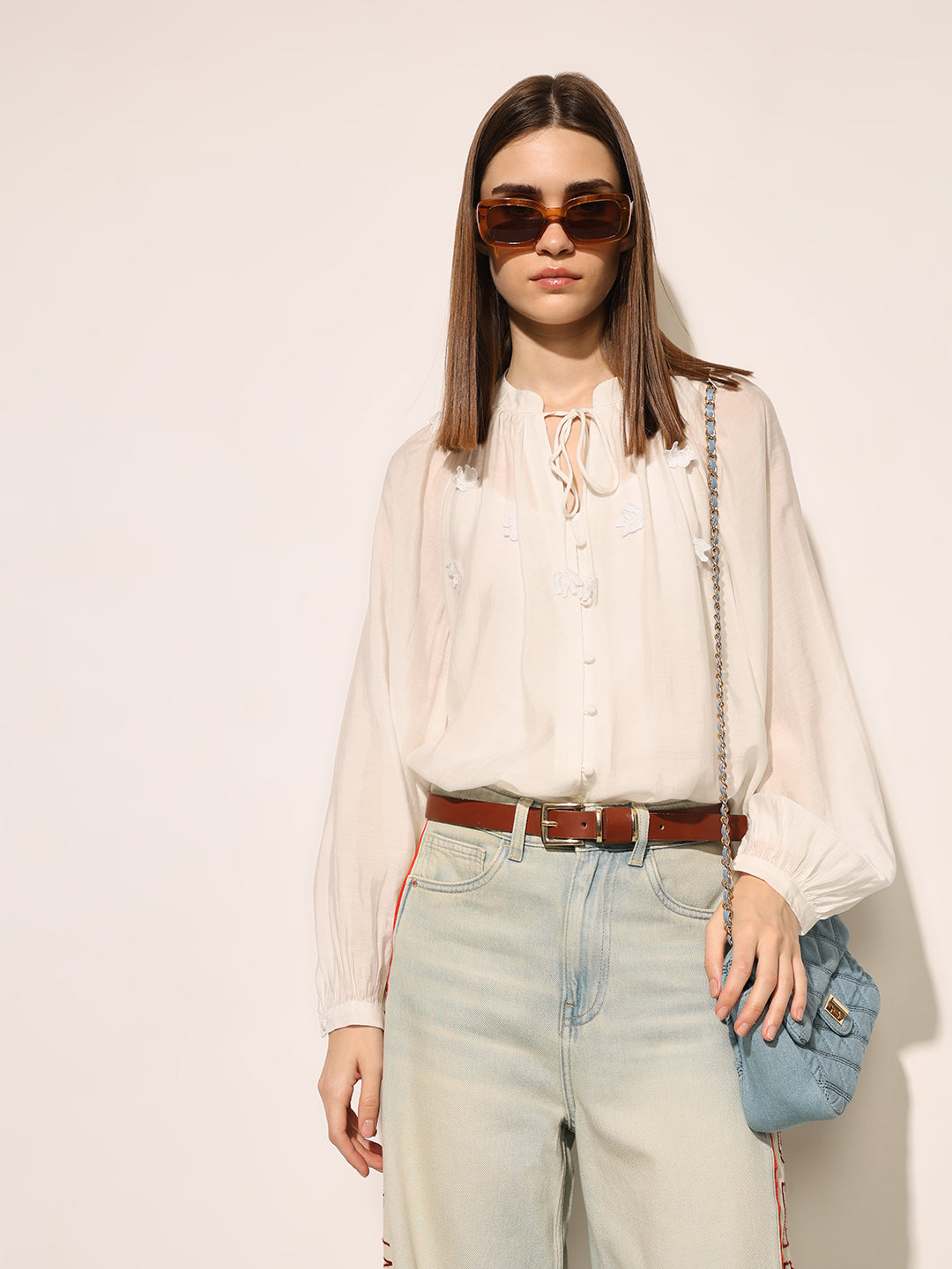 Green Pearl Embellished Strappy Top