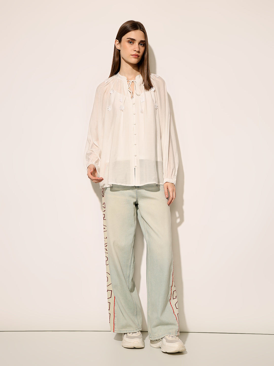 Green Pearl Embellished Strappy Top