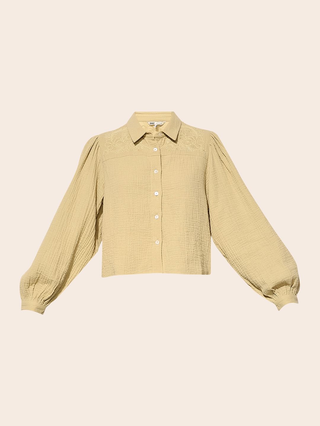 Green Embroidered Detail Shirt